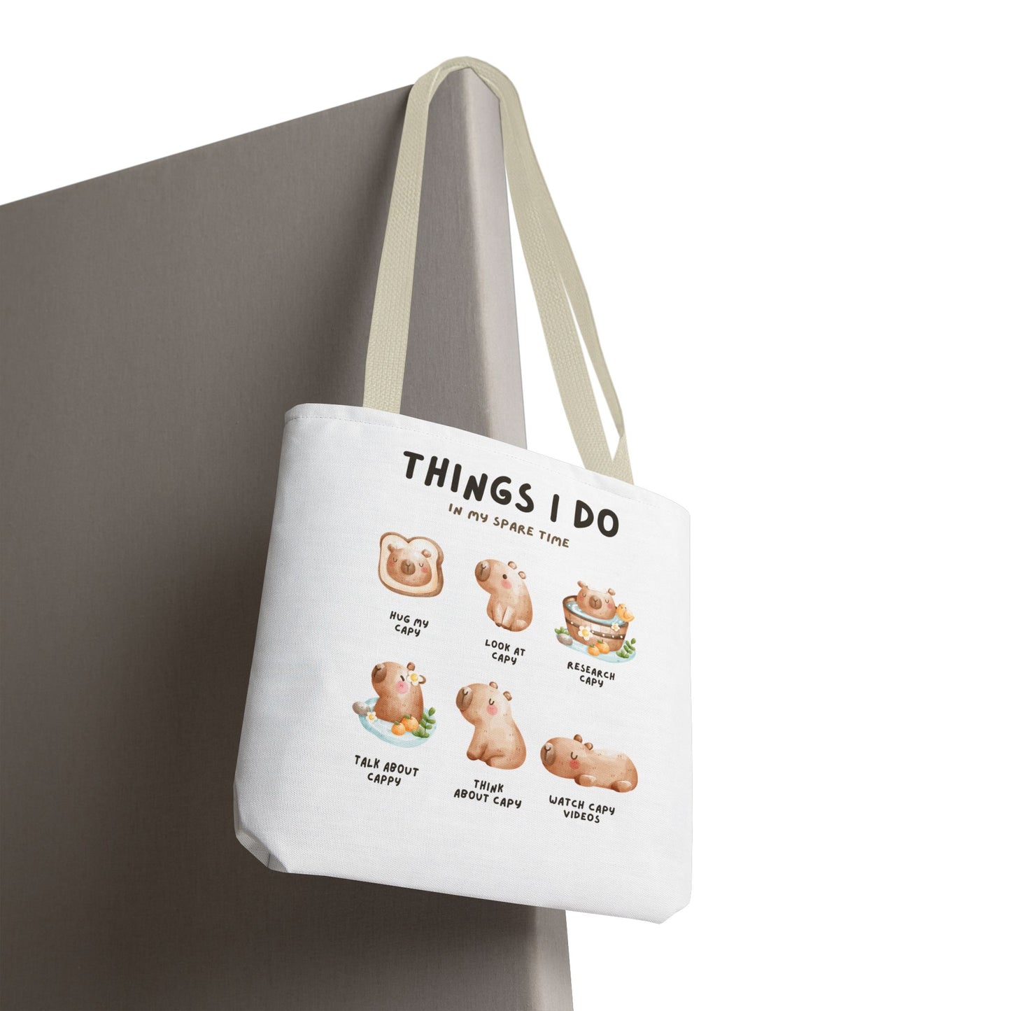 Capybara Tote Bag - Things I Do in My Spare Time Design