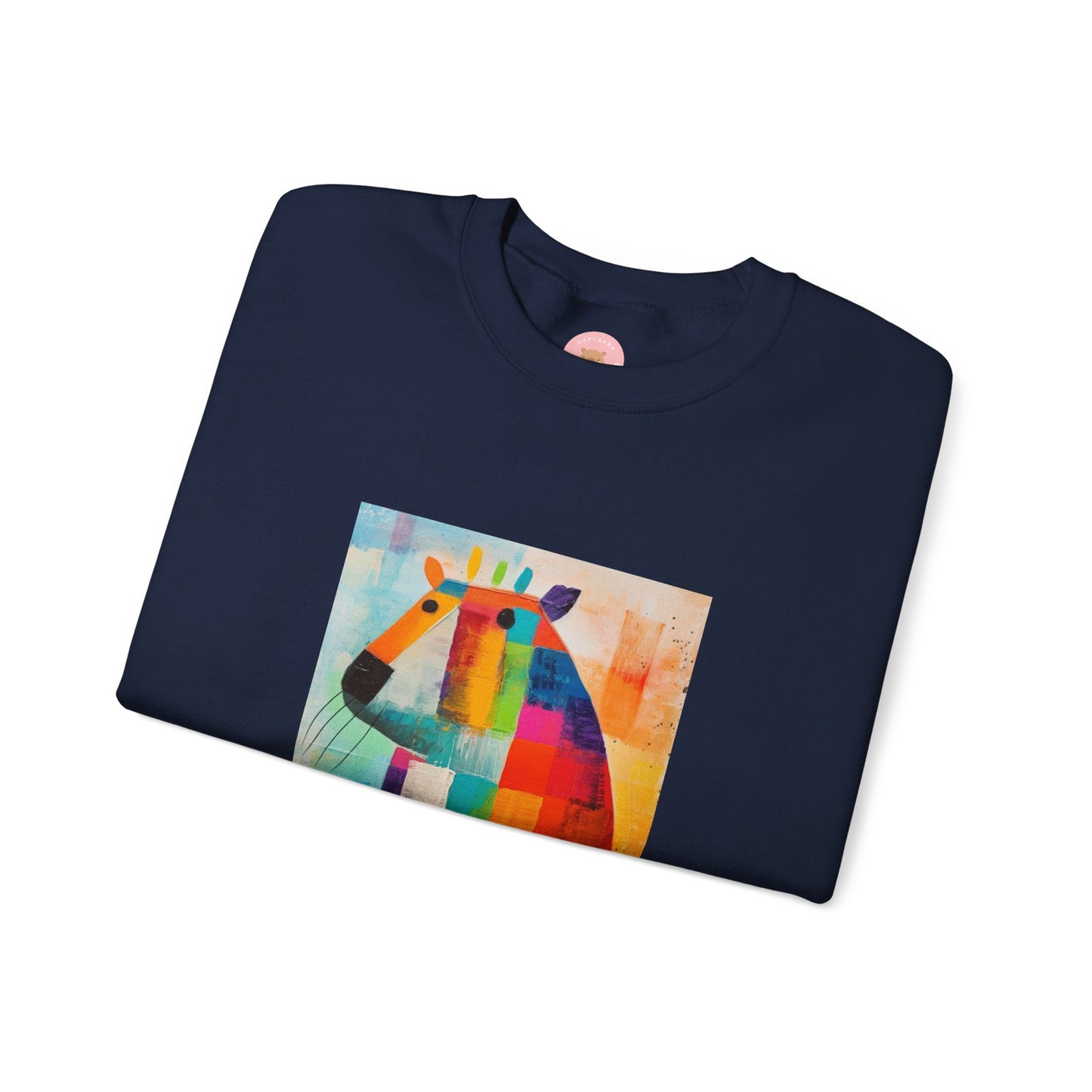 Capy Miro Sweatshirt – Playful Chaos Painted Dreams – Surreal Capybara Art Pullover – Colorful Joan Miró Inspired Unisex Sweater