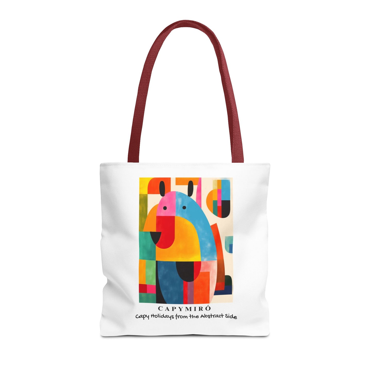 Capy Miro II Christmas Tote Bag – Surreal Capybara Art – Capy Holiday from the Abstract Side – Joan Miró Inspired Canvas Bag Gift