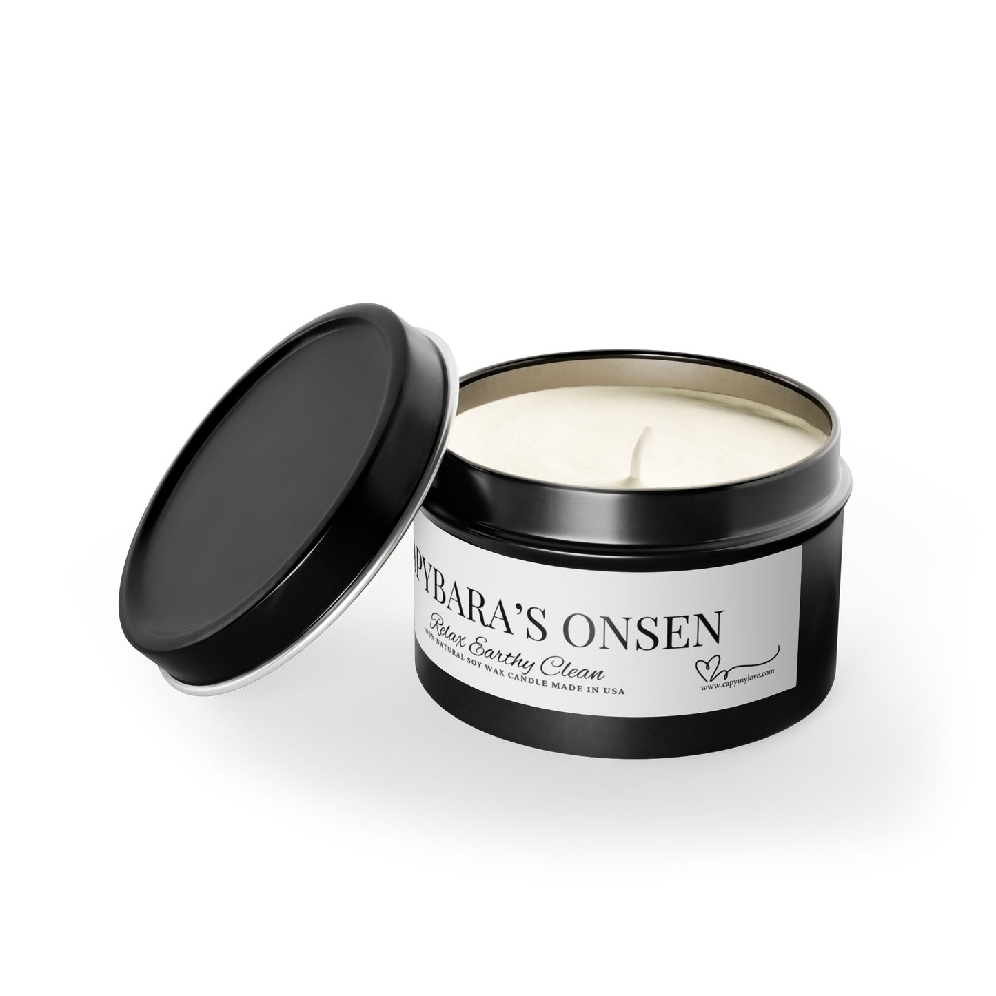 Scented Tin Candles - CAPYBARA’S ONSEN - Your Personal Spa Escape: Light, Breathe, Relax!