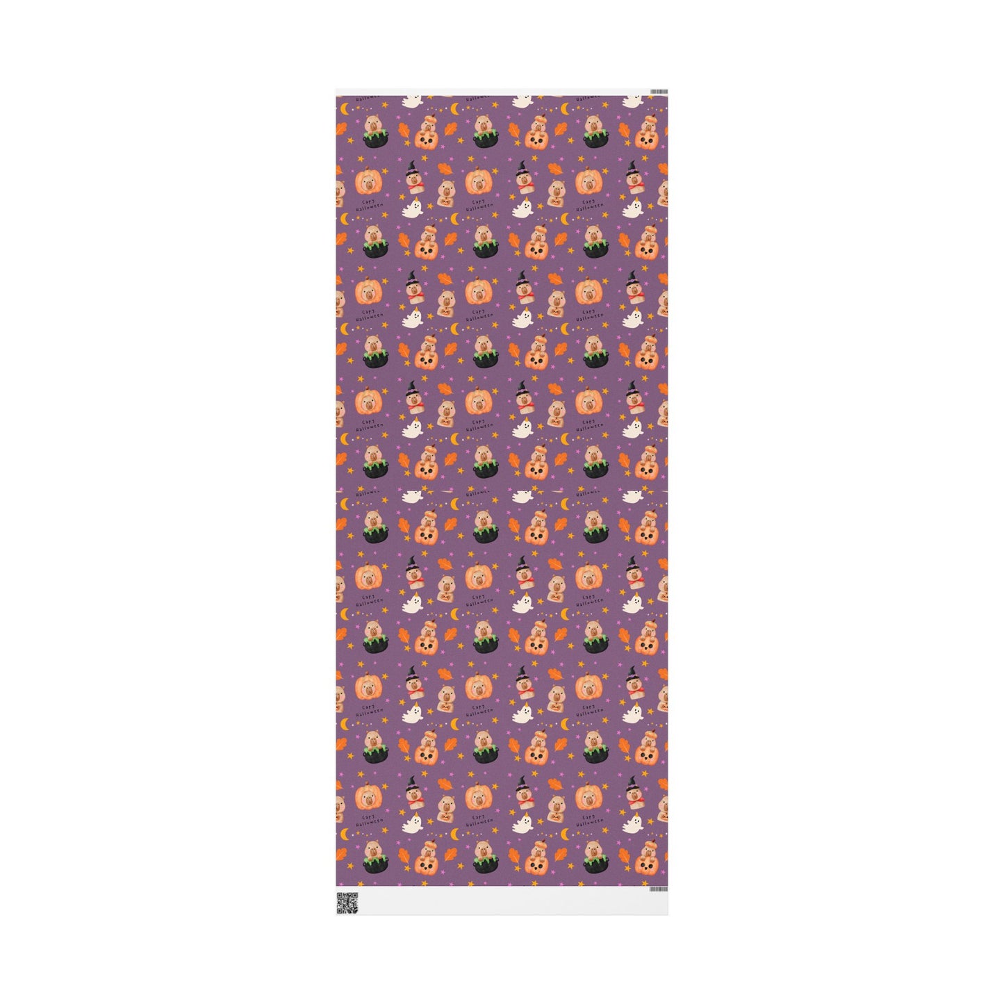 Halloween Capybara Gift Wrapping Paper, Spooky Season Wrap, Cute Pumpkin & Ghost Design, Fall Decorating, Party Supplies, Trick or Treat