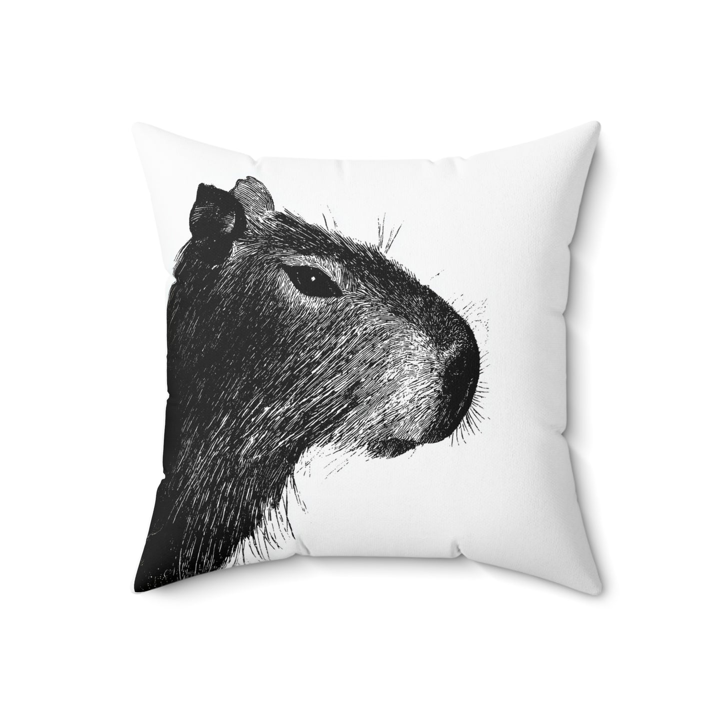 Charcoal Outline Capybara Pillow, Stylish Decorative Cushion, Cozy Living Room Throw Pillow, Cuddle Cushion, Whimsical Eye-catching Cushion