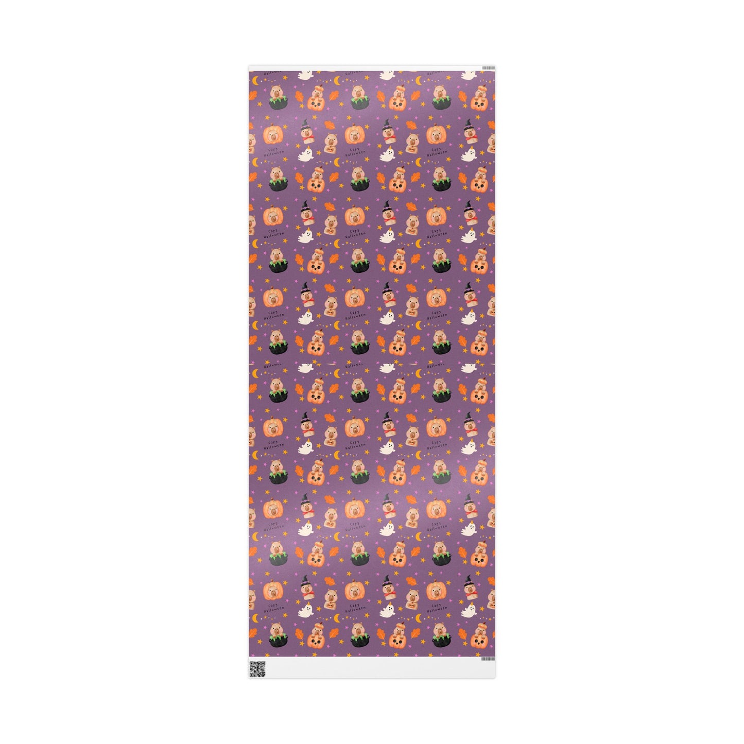 Halloween Capybara Gift Wrapping Paper, Spooky Season Wrap, Cute Pumpkin & Ghost Design, Fall Decorating, Party Supplies, Trick or Treat
