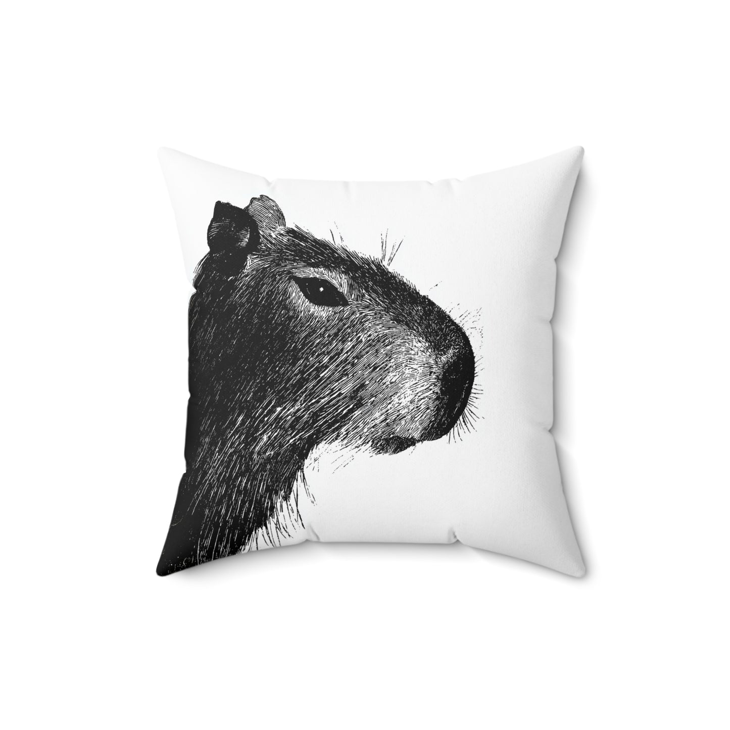 Charcoal Outline Capybara Pillow, Stylish Decorative Cushion, Cozy Living Room Throw Pillow, Cuddle Cushion, Whimsical Eye-catching Cushion