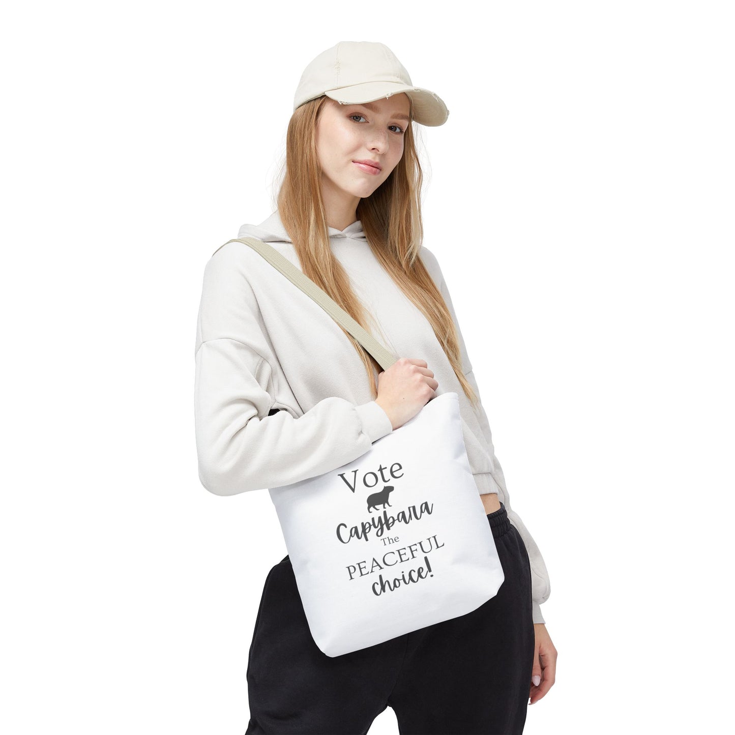 Vote Capybara Tote Bag - Peaceful Choice for Calm Capybara Fans