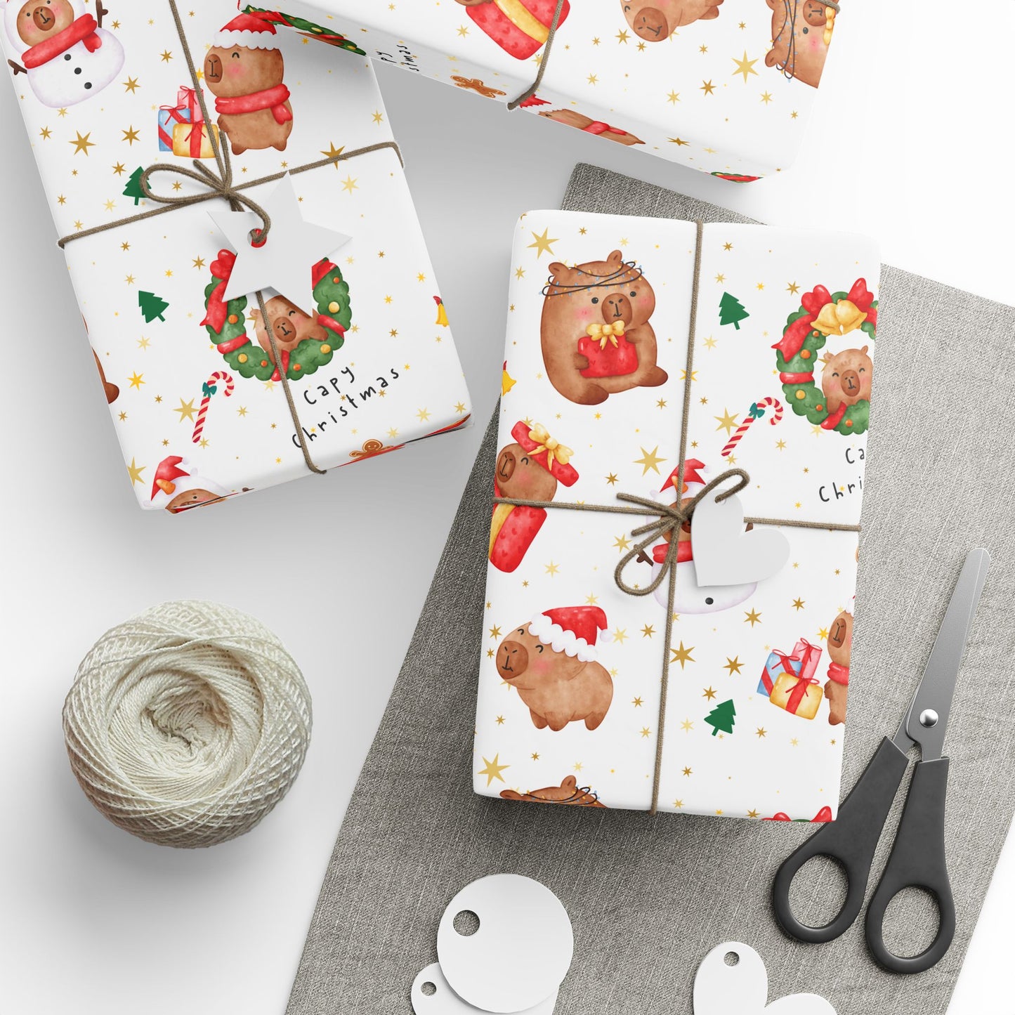 Capybara Christmas Wrapping Paper, Chirstmas Season Wrap, Cute Gift Wrap for Capybara Lovers, Winter Decorating, Party Supplies, Merry Christmas