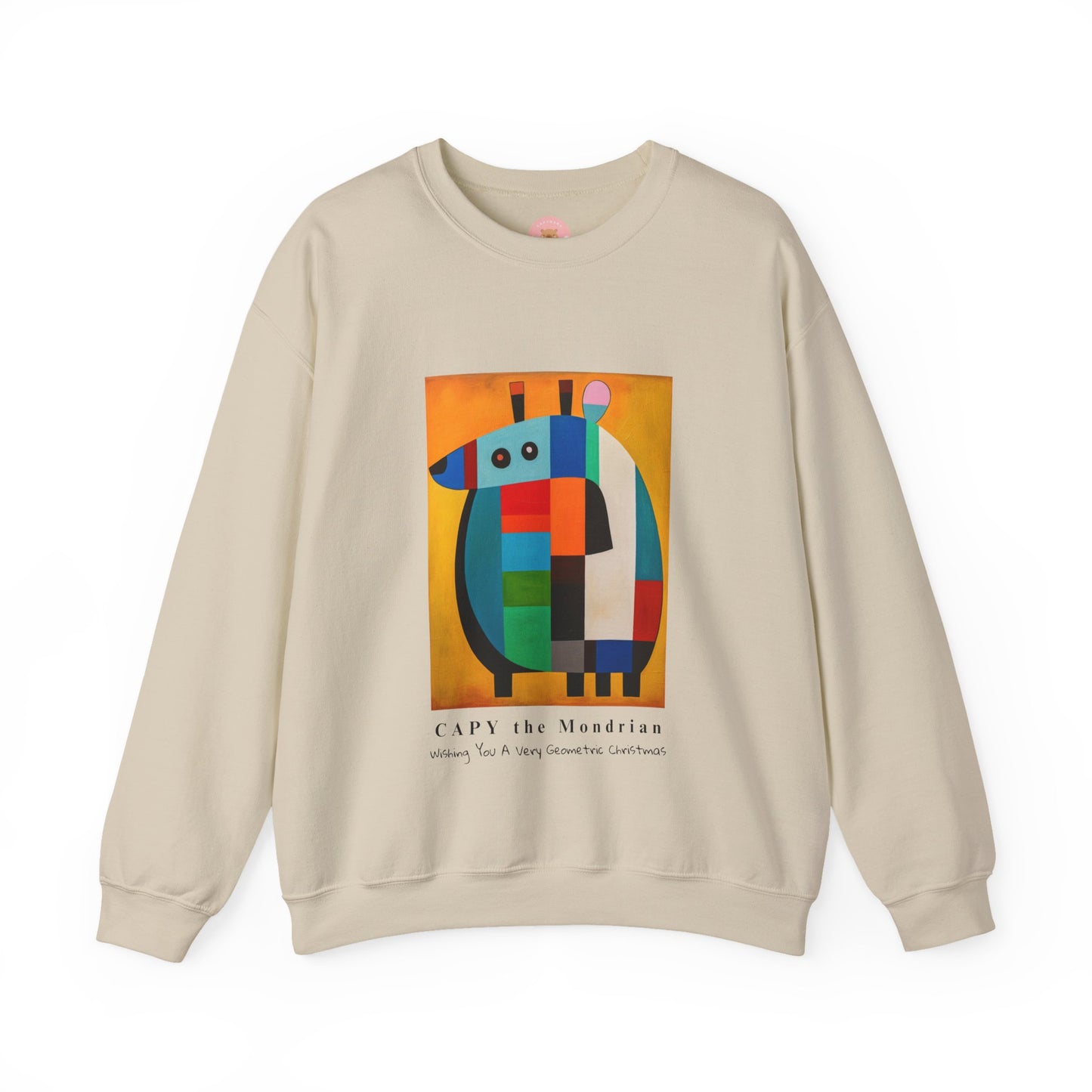 Capybara Christmas Sweatshirt – CAPY the Mondrian Series – Funny Abstract Holiday Gift