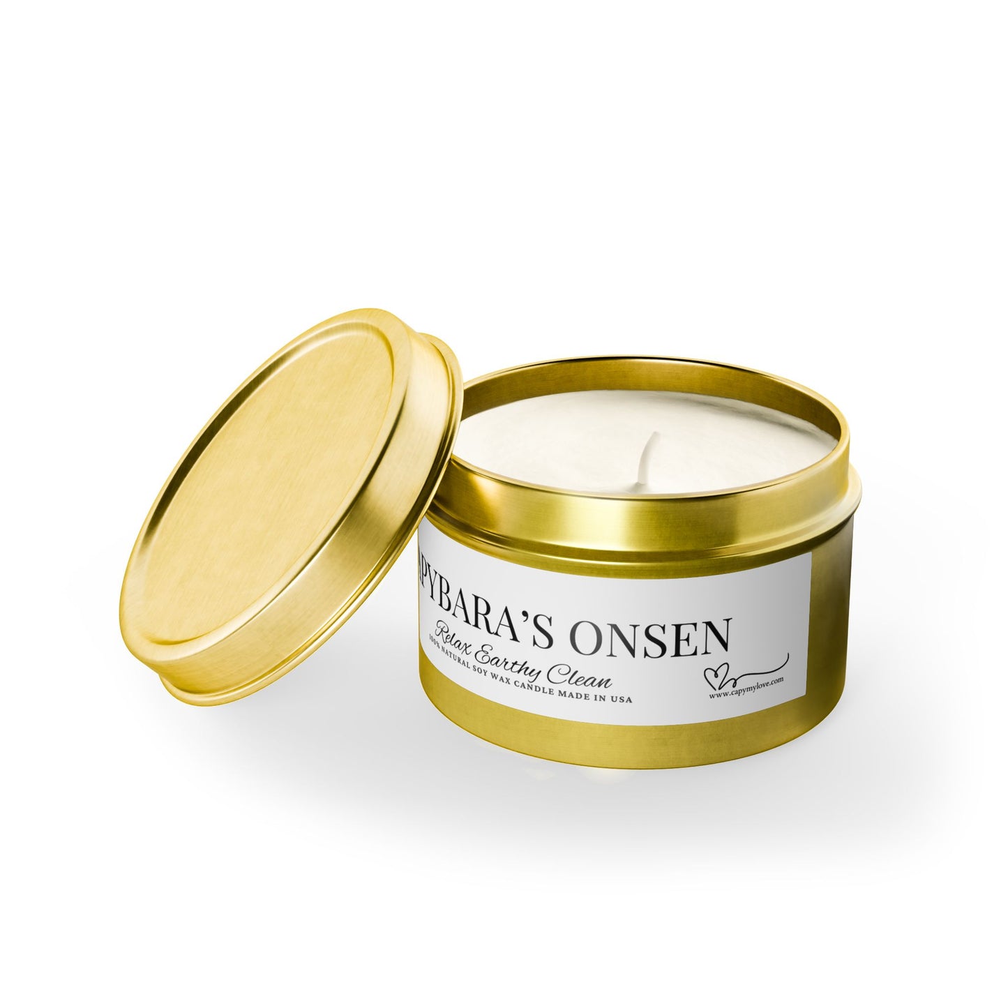 Scented Tin Candles - CAPYBARA’S ONSEN - Your Personal Spa Escape: Light, Breathe, Relax!