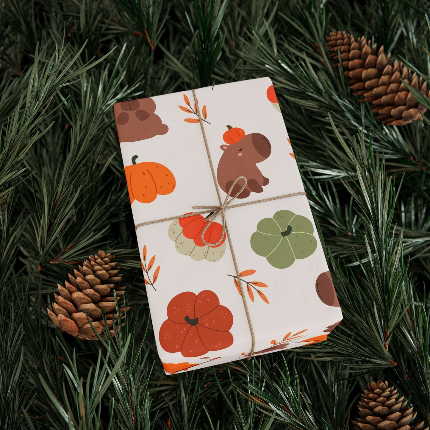 Capybara Pumpkin Wrapping Paper, Spooky Season Wrap, Cute Halloween Gift Wrap for Capybara Lovers, Fall Decorating, Party Supplies, Trick or Treat