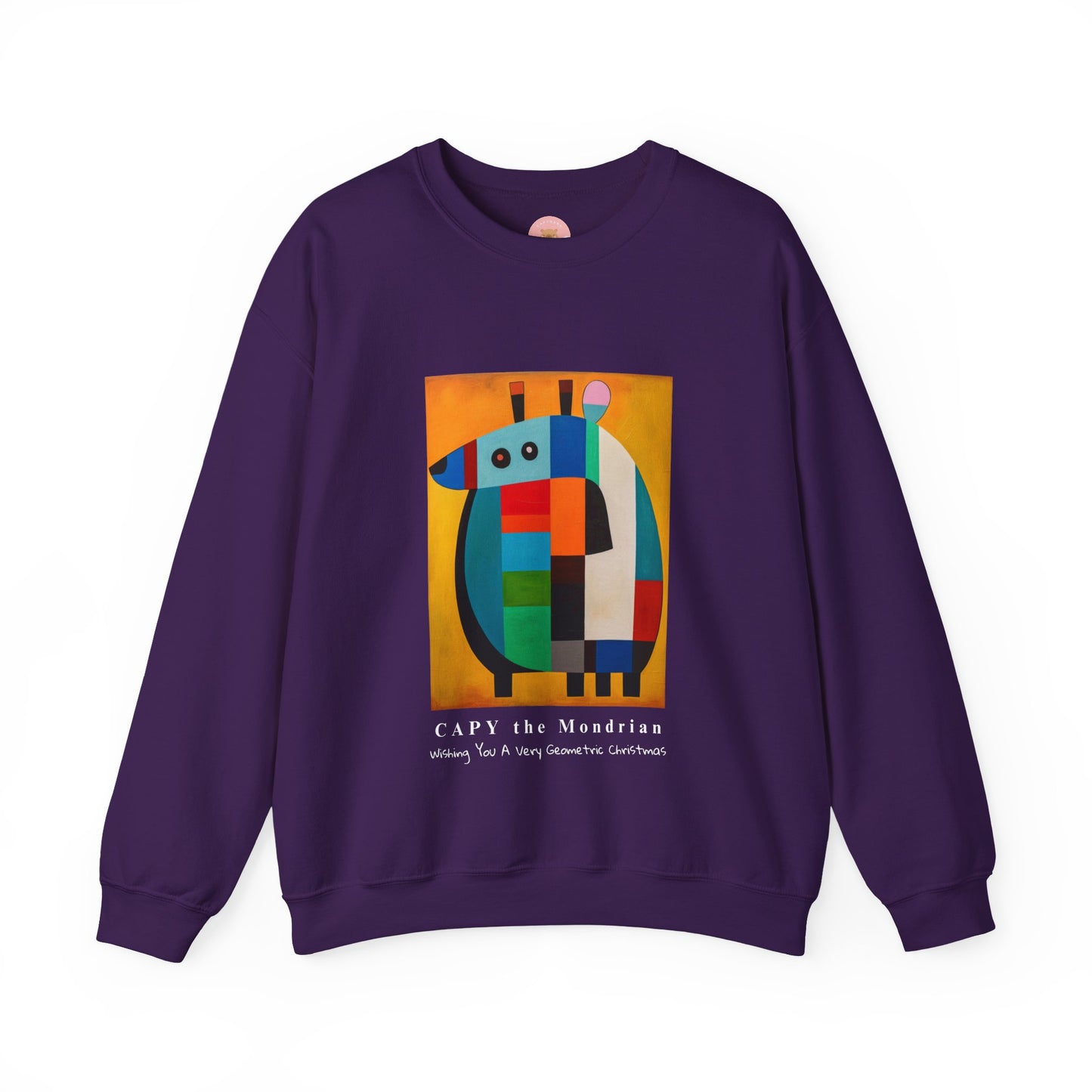 Capybara Christmas Sweatshirt – CAPY the Mondrian Series – Funny Abstract Holiday Gift