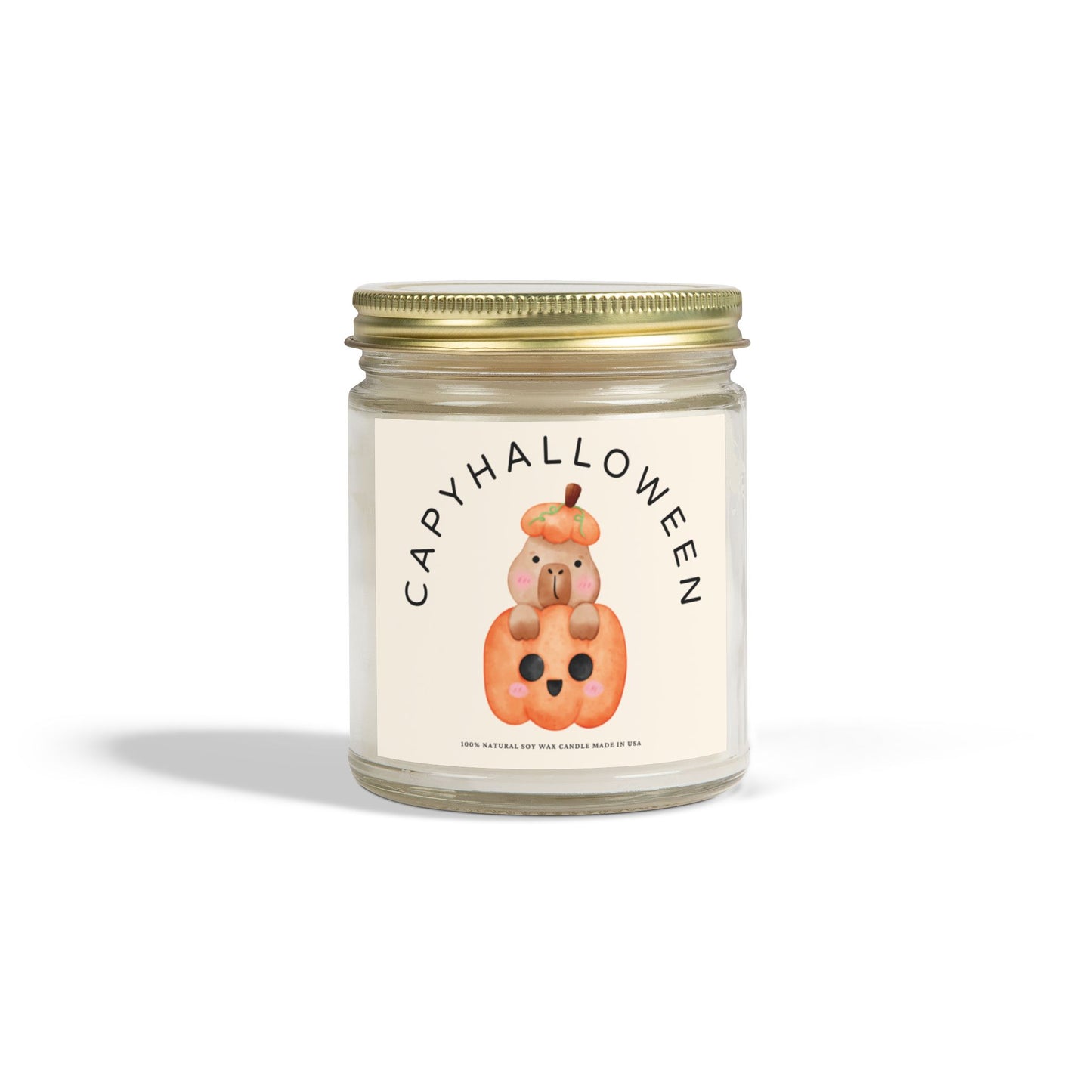 Capybara Halloween Scented Candle, Coconut Apricot Wax (4oz, 9oz) - Fart Heart Design