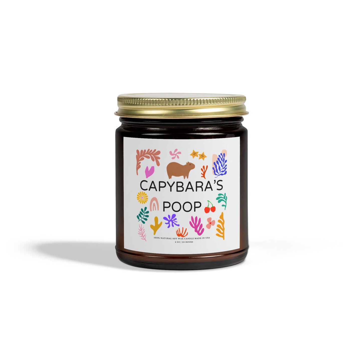 Funny Candle Gift Capybara's Poop in Matisse style (9 Scents)