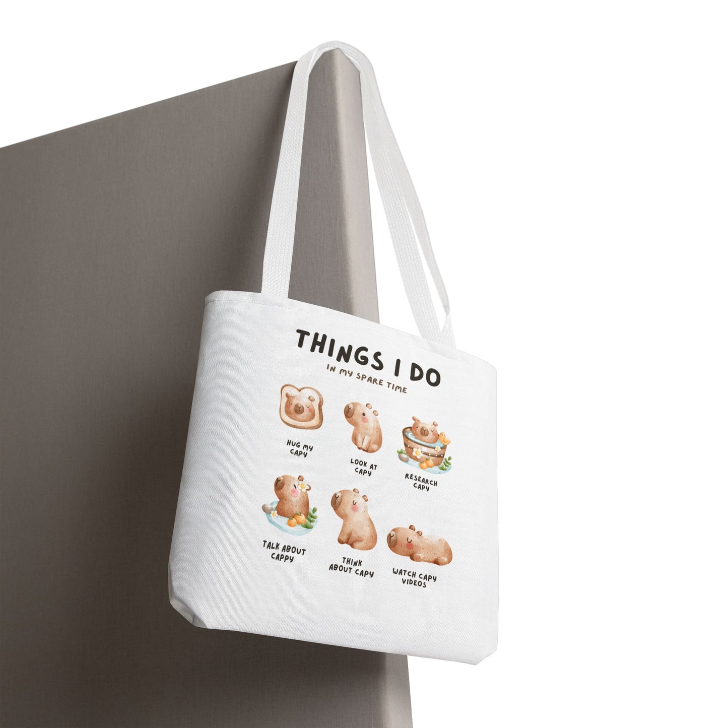 Capybara Tote Bag - Things I Do in My Spare Time Design
