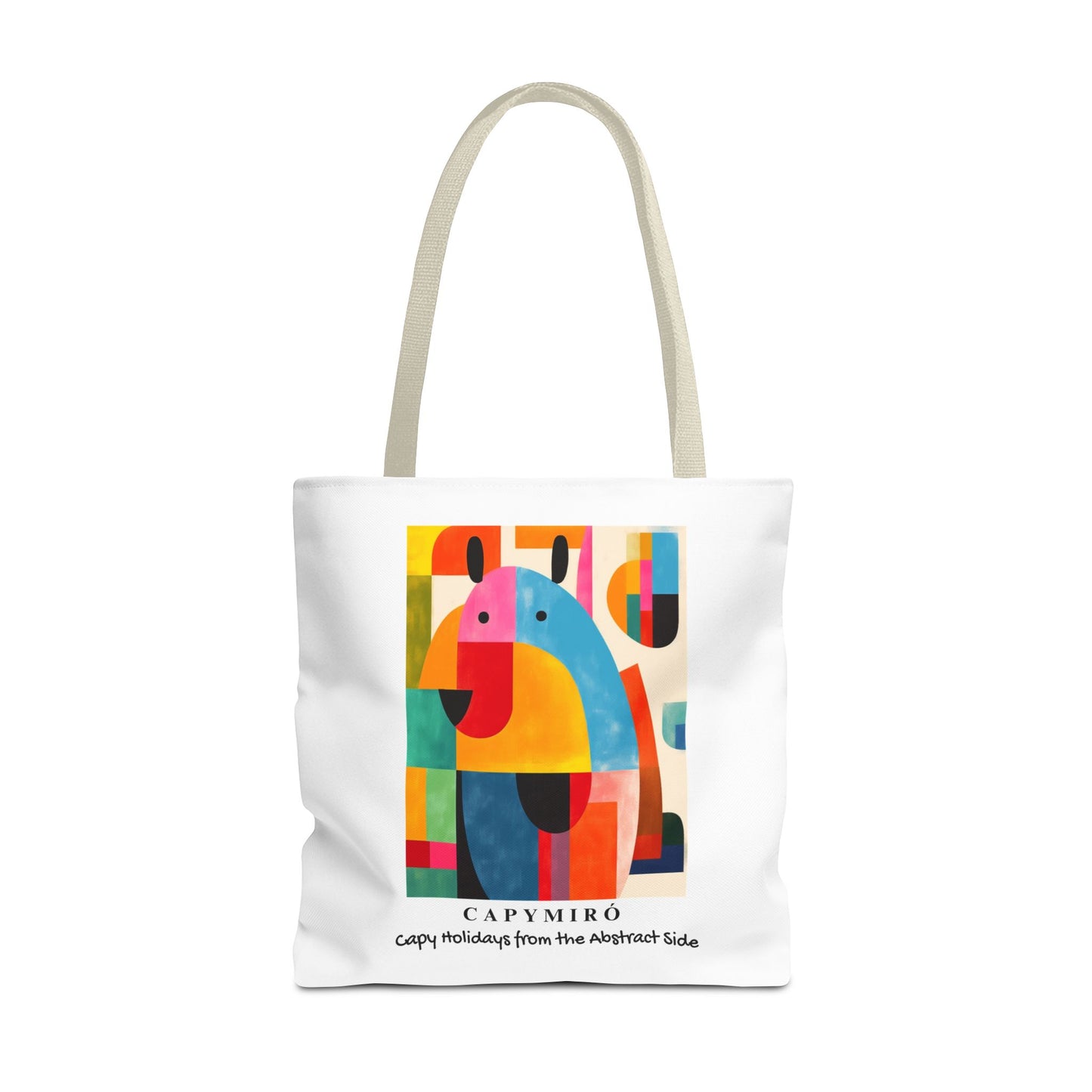Capy Miro II Christmas Tote Bag – Surreal Capybara Art – Capy Holiday from the Abstract Side – Joan Miró Inspired Canvas Bag Gift