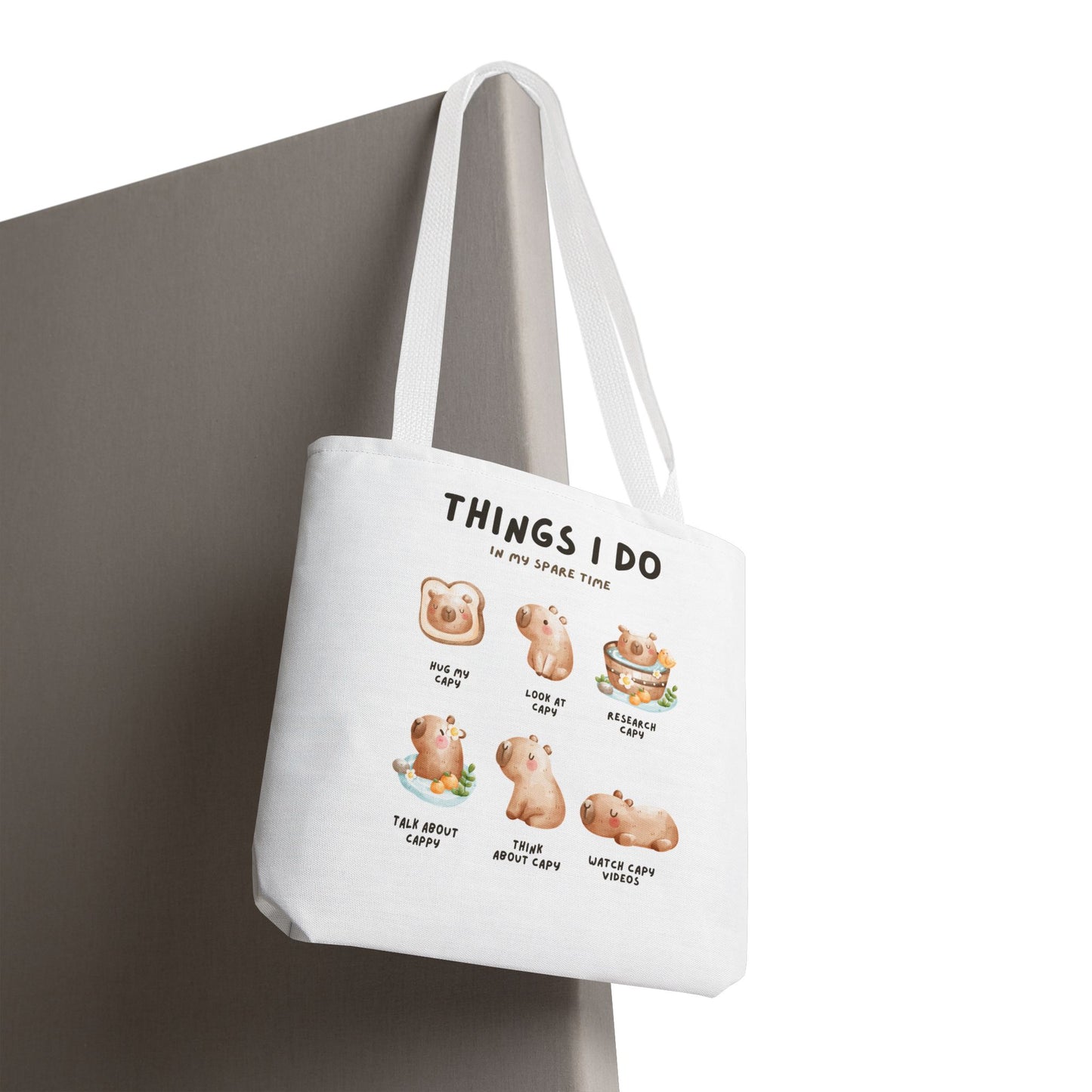Capybara Tote Bag - Things I Do in My Spare Time Design