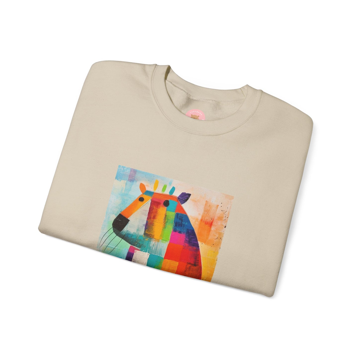 Capy Miro Sweatshirt – Playful Chaos Painted Dreams – Surreal Capybara Art Pullover – Colorful Joan Miró Inspired Unisex Sweater