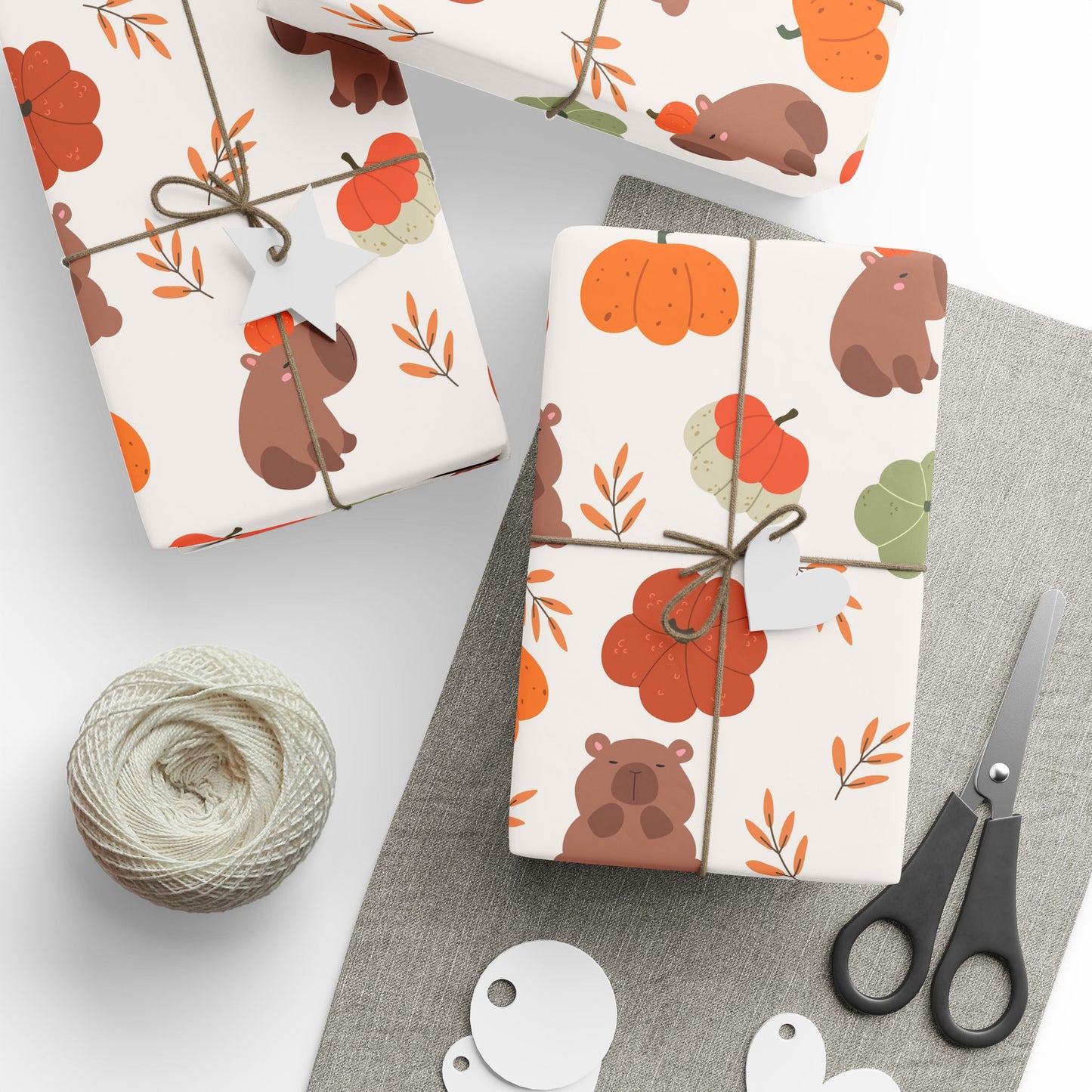 Capybara Pumpkin Wrapping Paper, Spooky Season Wrap, Cute Halloween Gift Wrap for Capybara Lovers, Fall Decorating, Party Supplies, Trick or Treat