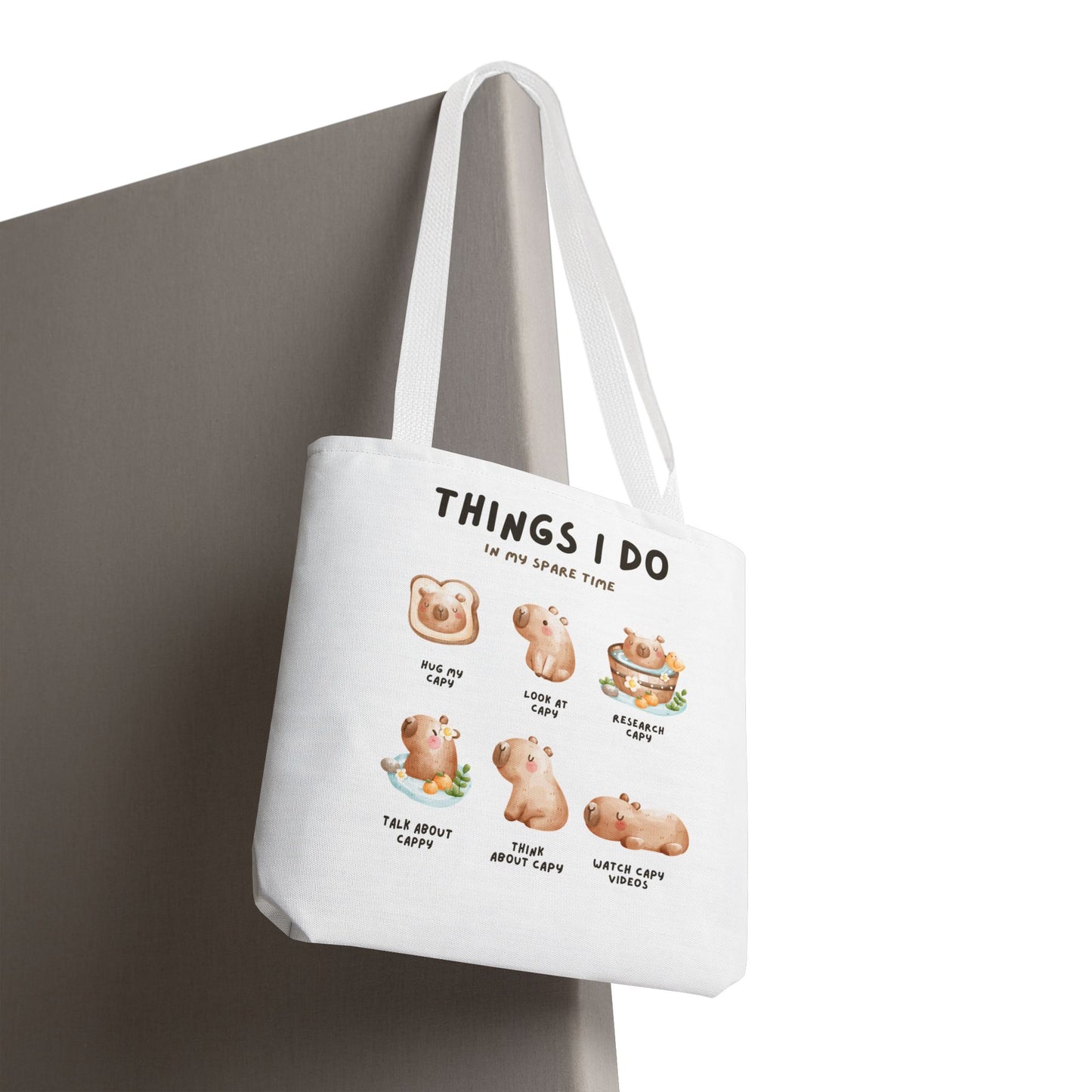 Capybara Tote Bag - Things I Do in My Spare Time Design