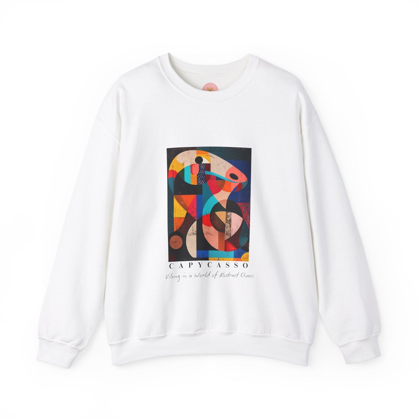 Capycasso Capybara sweatshirt features a painting inspired by Pablo Picasso, with very abstract forms and geometric shapes. It adds a funny vibe and is perfect for capybara and art lovers. This cozy sweatshirt is ideal for colder months and offers a comfy wearing experience with top-tier durability.