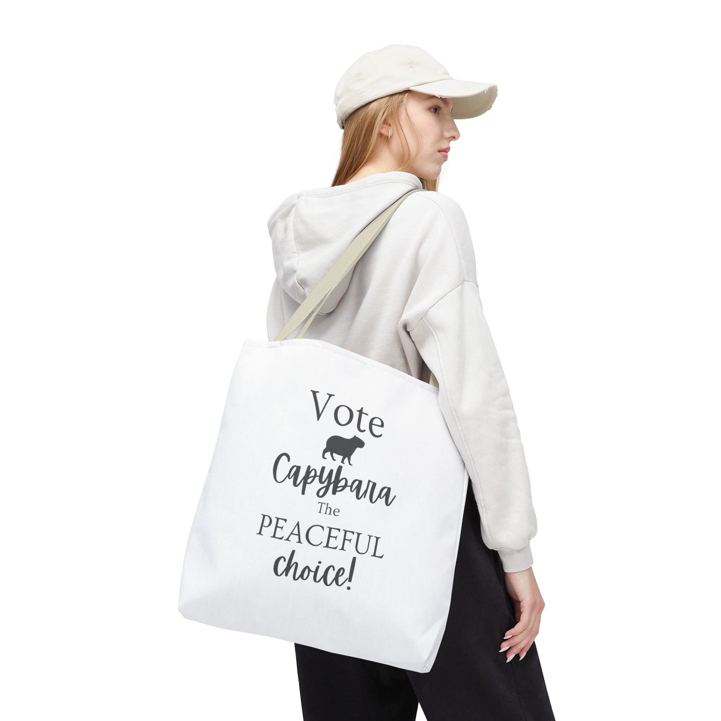 Vote Capybara Tote Bag - Peaceful Choice for Calm Capybara Fans