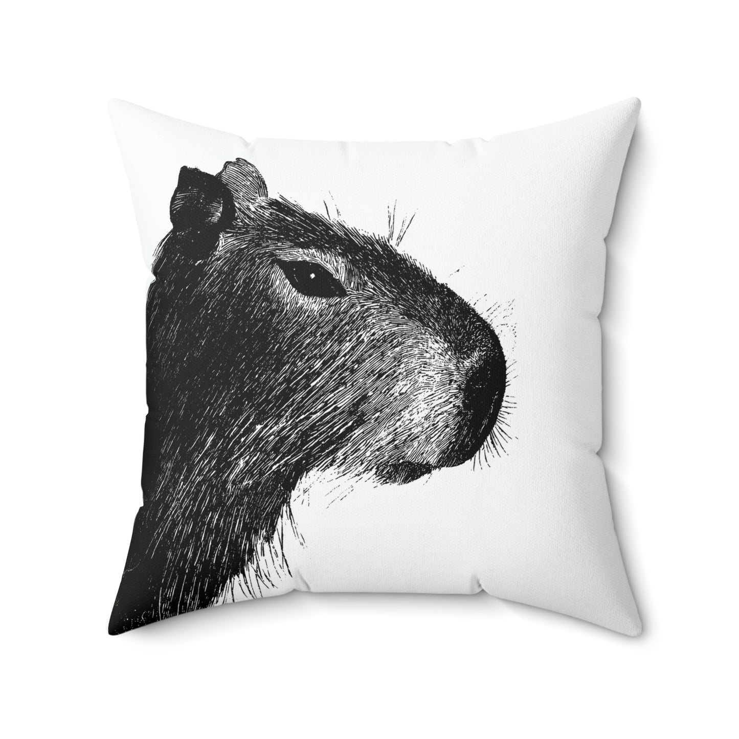 Charcoal Outline Capybara Pillow, Stylish Decorative Cushion, Cozy Living Room Throw Pillow, Cuddle Cushion, Whimsical Eye-catching Cushion