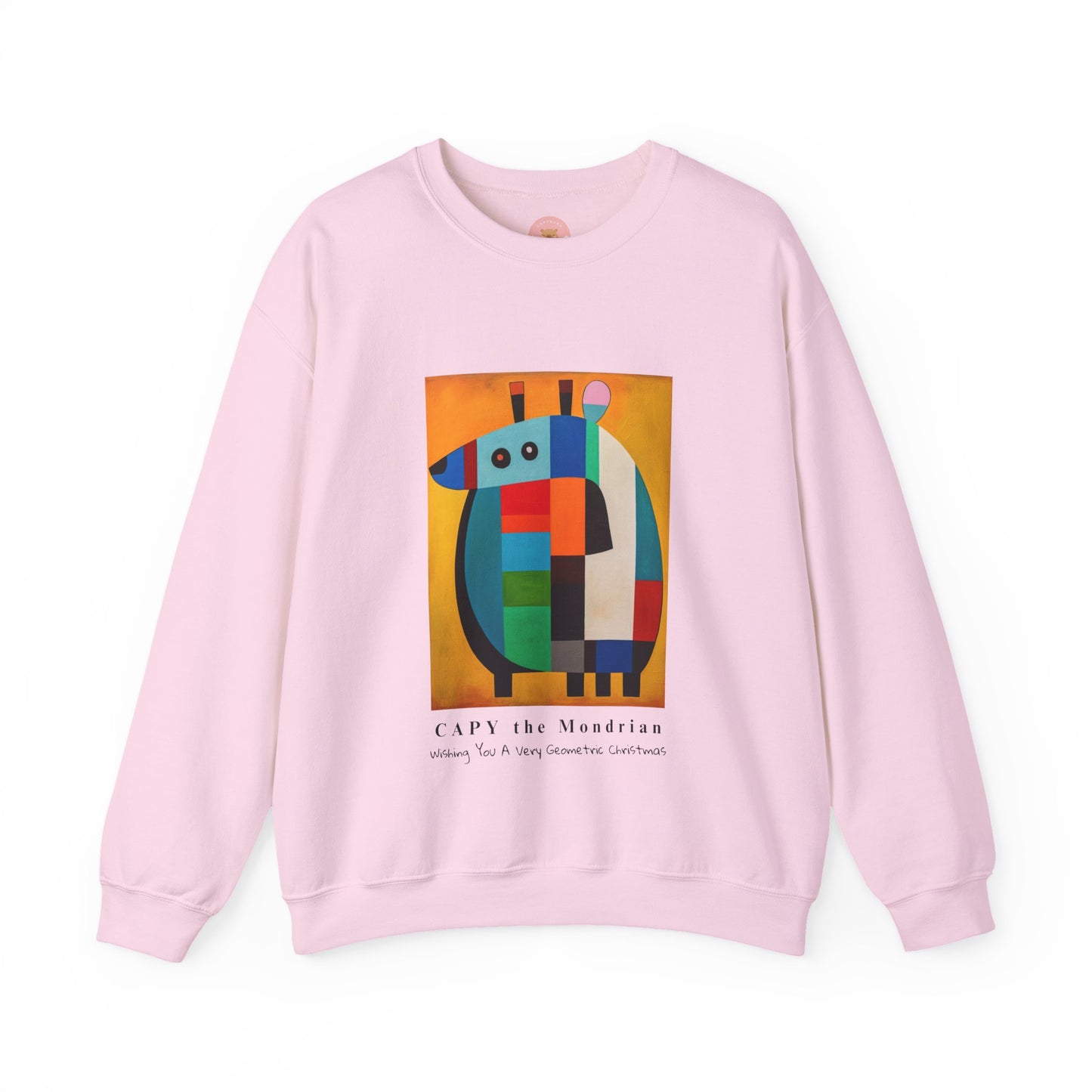 Capybara Christmas Sweatshirt – CAPY the Mondrian Series – Funny Abstract Holiday Gift