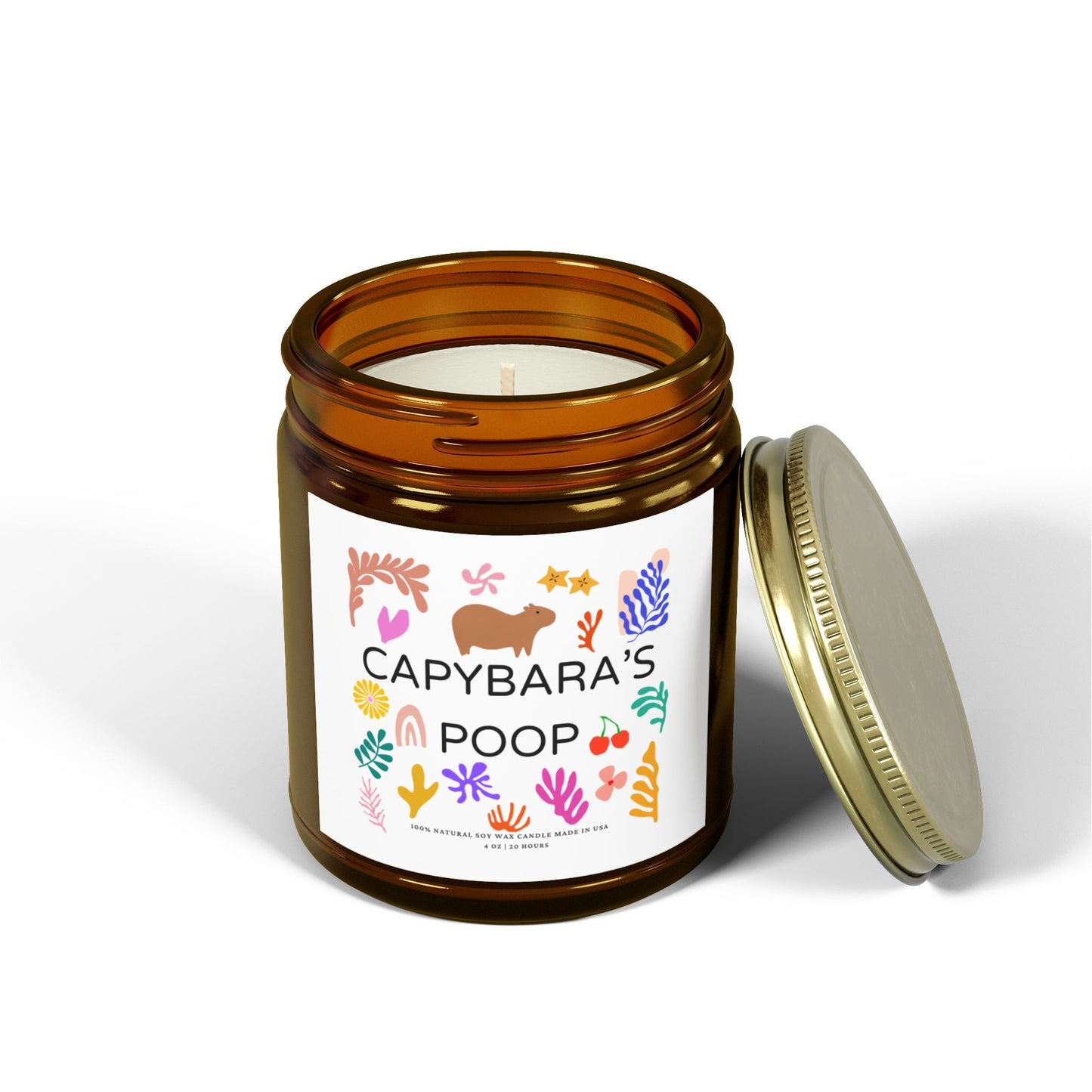 Funny Candle Gift Capybara's Poop in Matisse style (9 Scents)