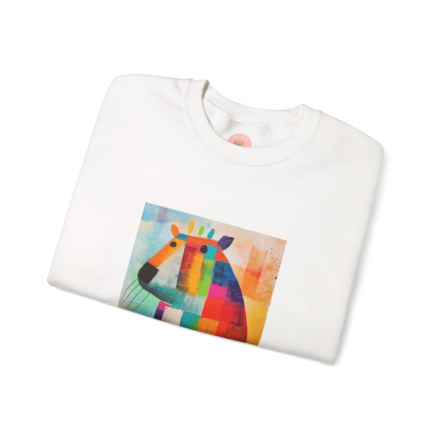Capy Miro Sweatshirt – Playful Chaos Painted Dreams – Surreal Capybara Art Pullover – Colorful Joan Miró Inspired Unisex Sweater