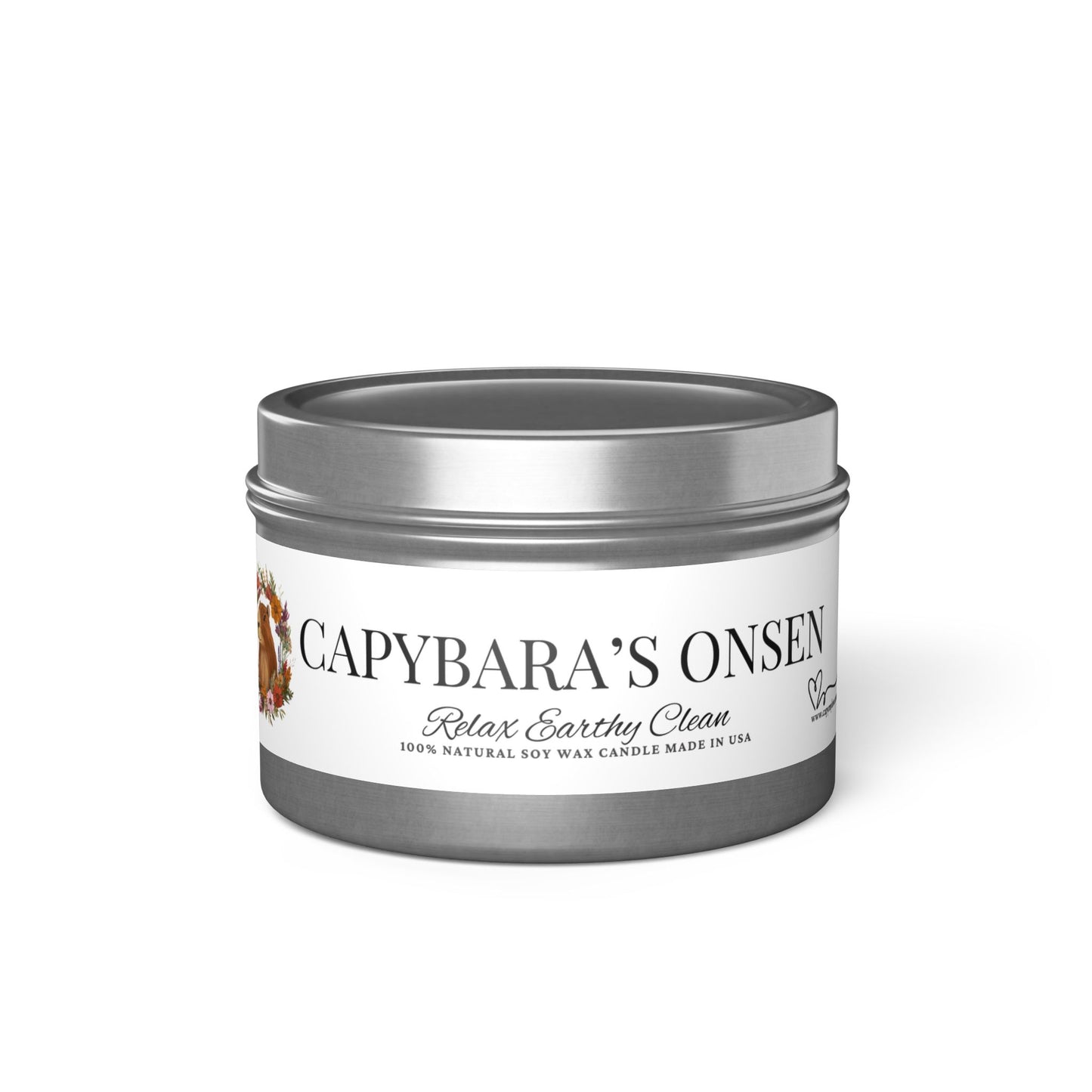 Scented Tin Candles - CAPYBARA’S ONSEN - Your Personal Spa Escape: Light, Breathe, Relax!