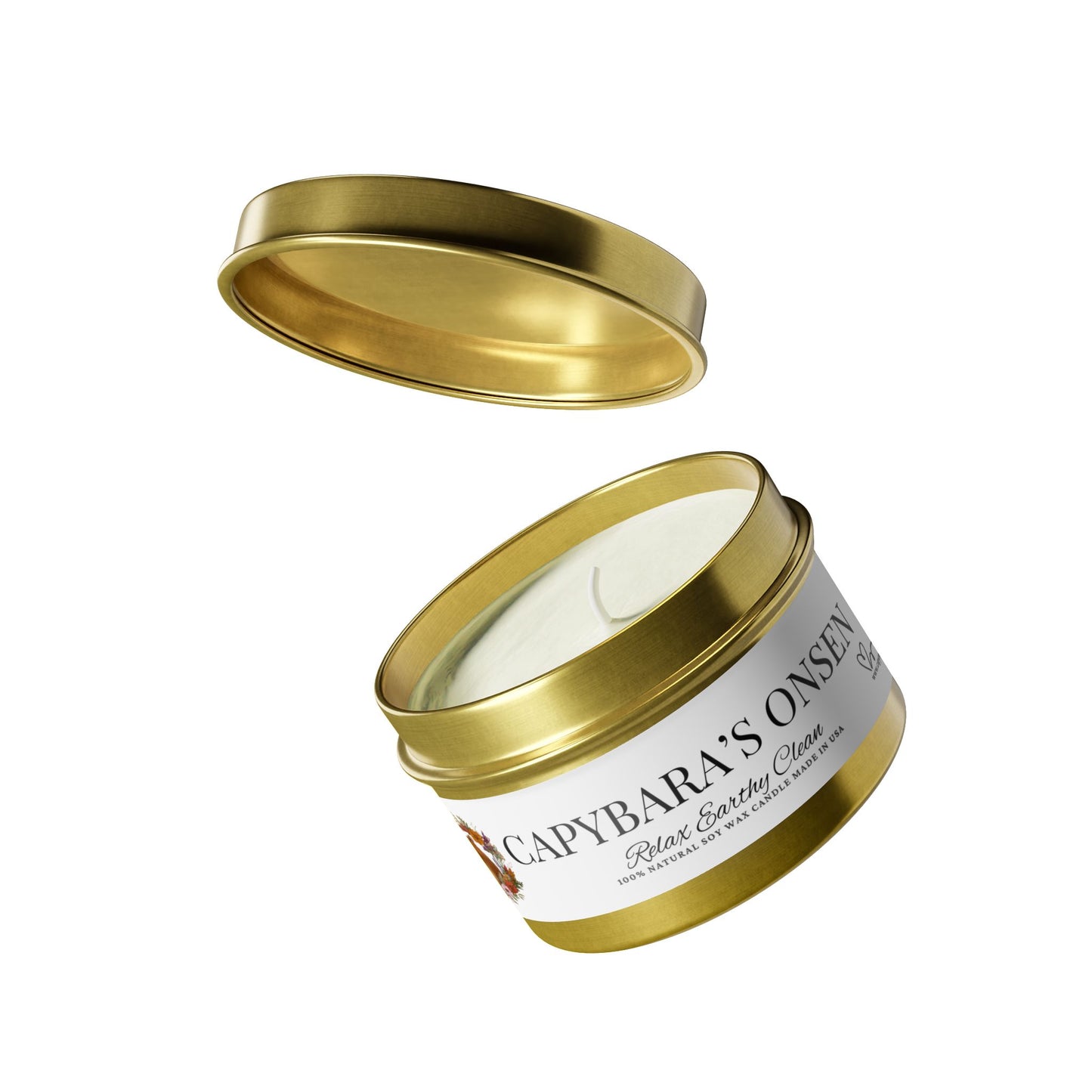 Scented Tin Candles - CAPYBARA’S ONSEN - Your Personal Spa Escape: Light, Breathe, Relax!