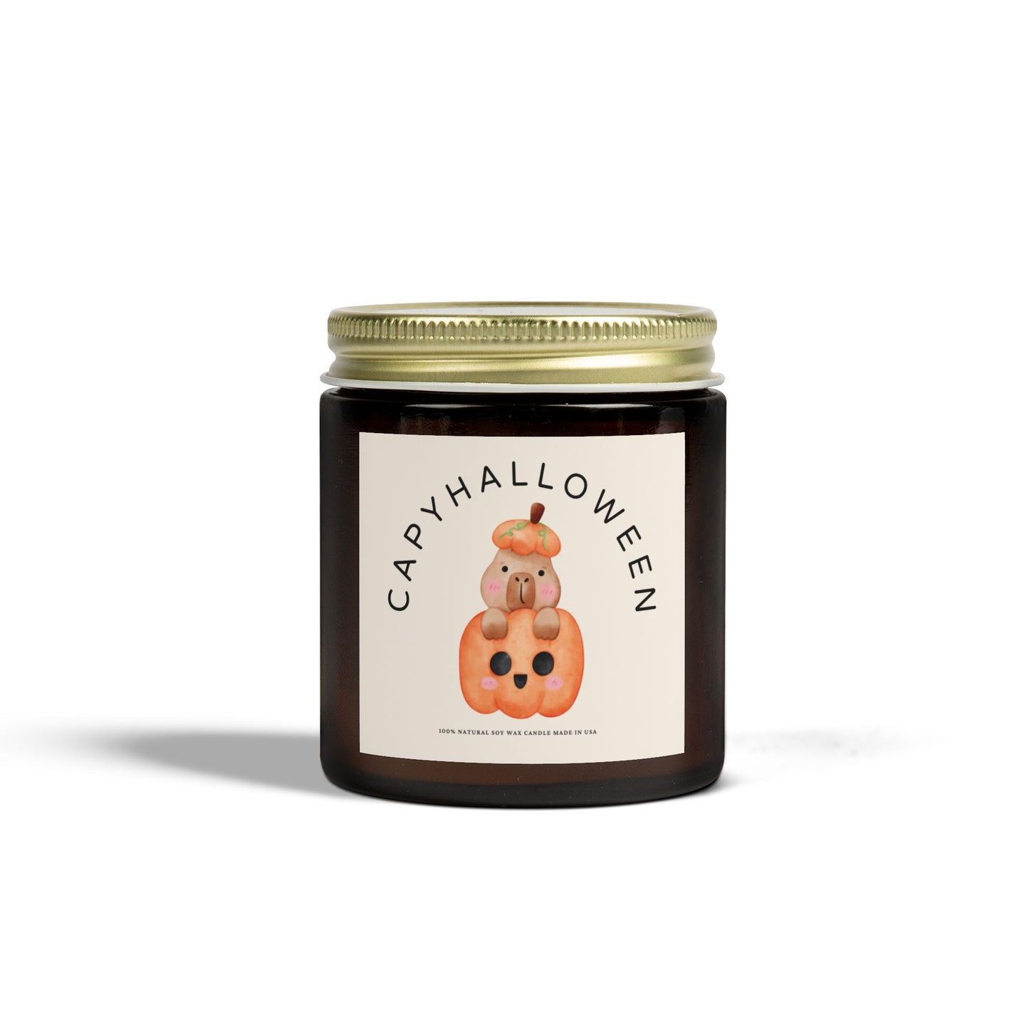 Capybara Halloween Scented Candle, Coconut Apricot Wax (4oz, 9oz) - Fart Heart Design