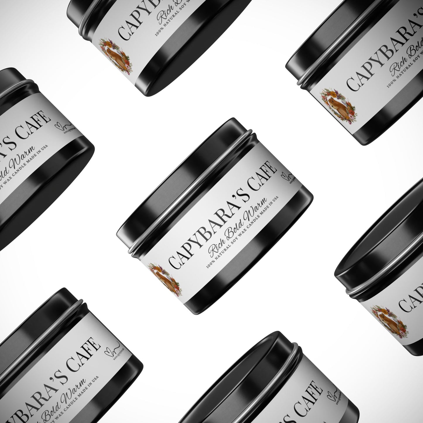Scented Tin Candles - CAPYBARA’S CAFE - Bring the Coffeehouse Vibes Home!