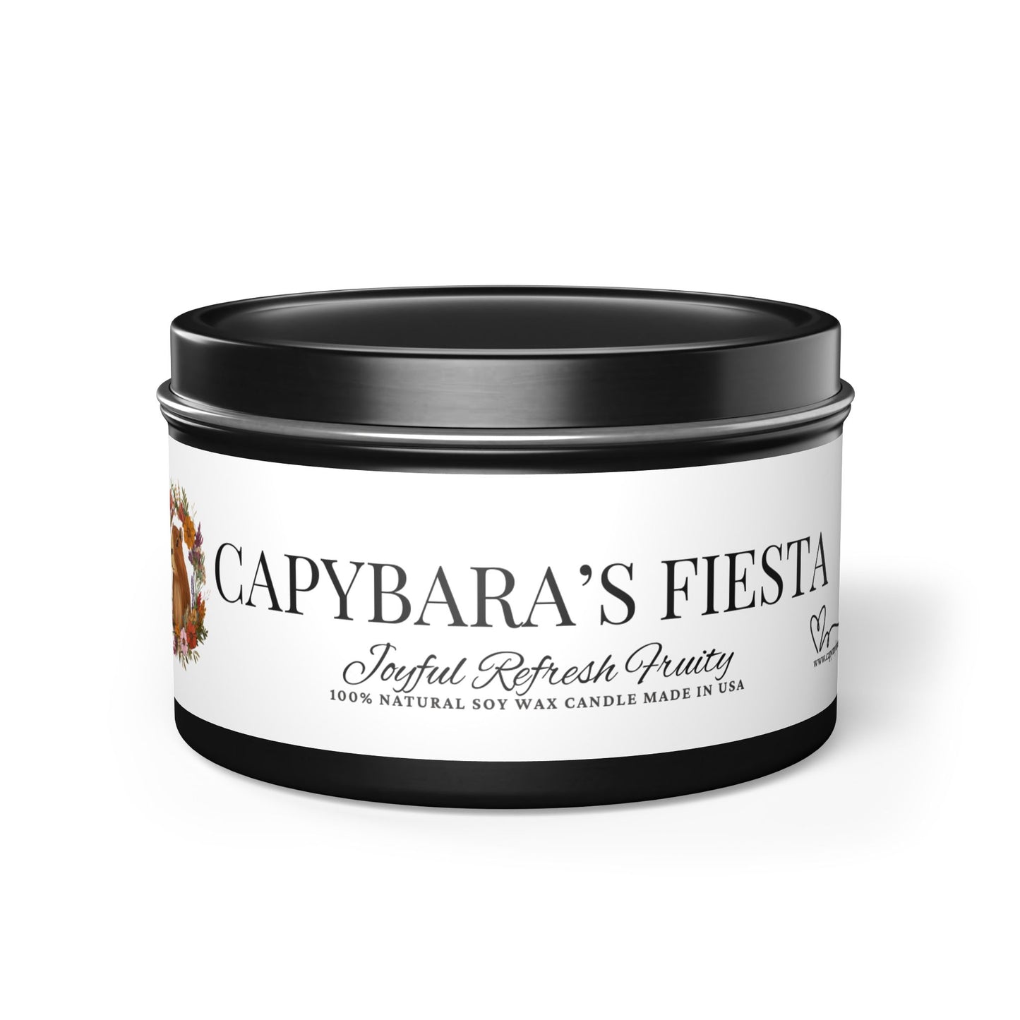 Scented Tin Candles - CAPYBARA’S FIESTA - Tropical Mango Coconut Candle