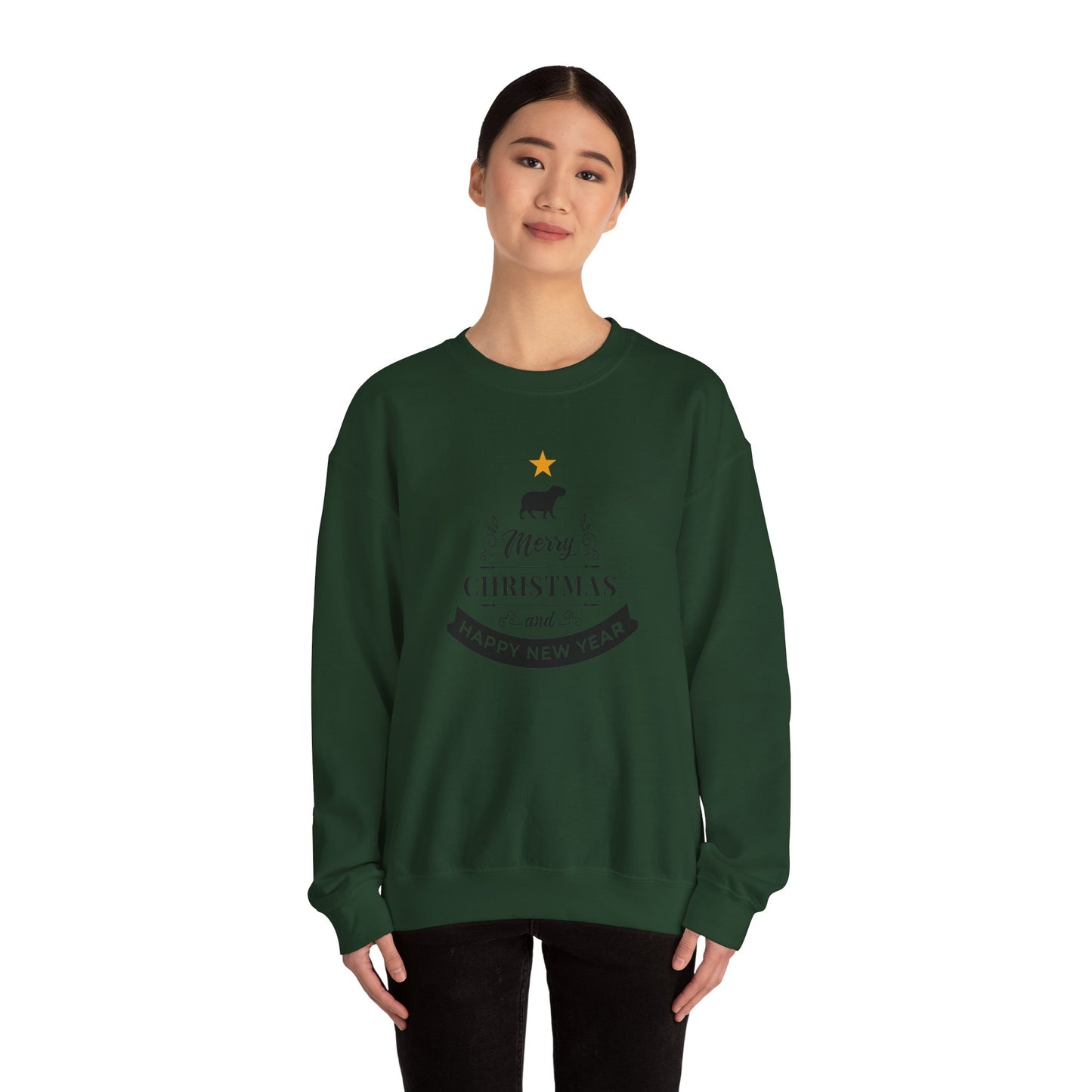 Crewneck Sweatshirt Capybara Christmas Merry Christmas Happy New Year