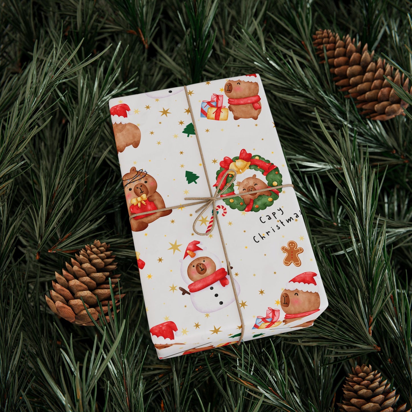 Capybara Christmas Wrapping Paper, Chirstmas Season Wrap, Cute Gift Wrap for Capybara Lovers, Winter Decorating, Party Supplies, Merry Christmas