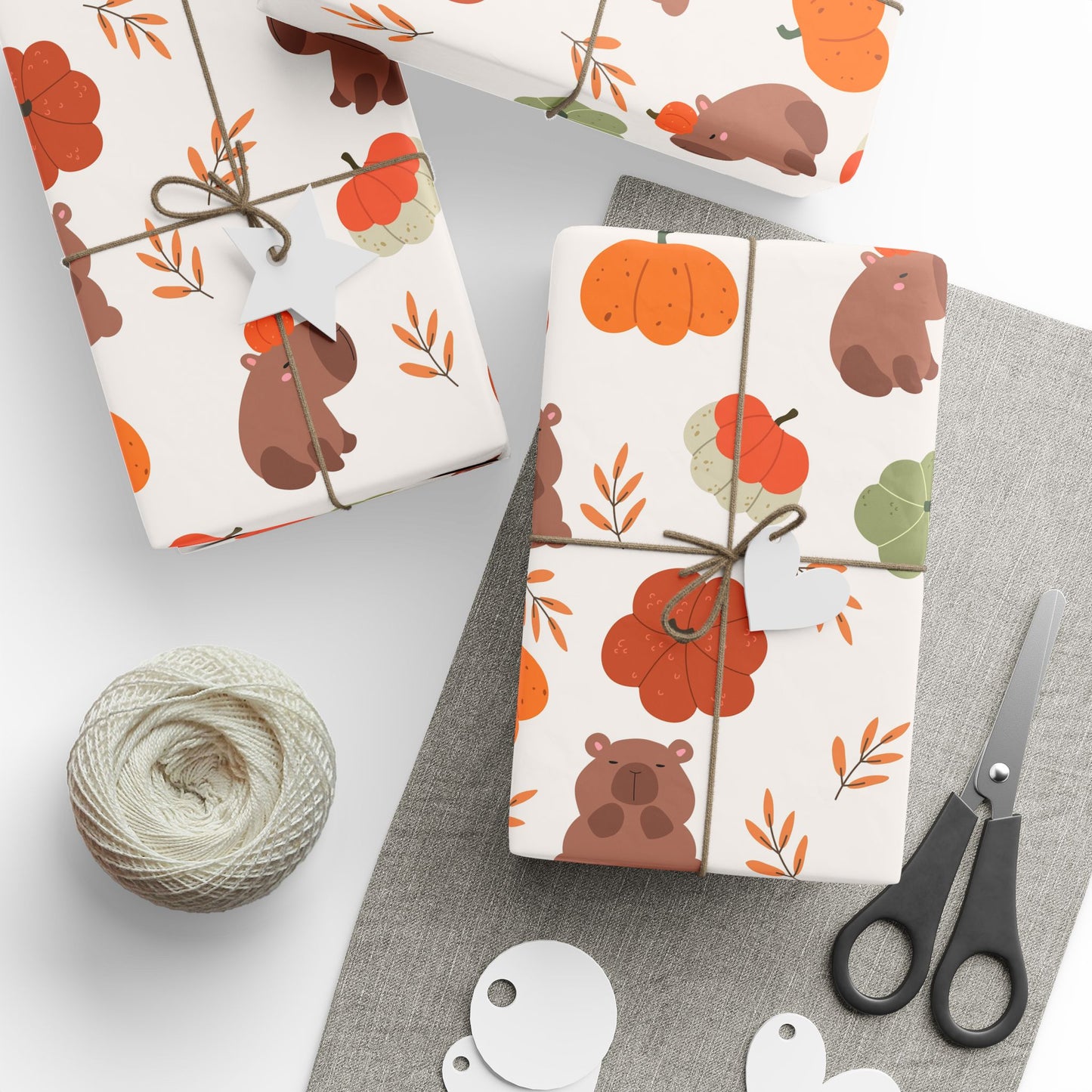 Capybara Pumpkin Wrapping Paper, Spooky Season Wrap, Cute Halloween Gift Wrap for Capybara Lovers, Fall Decorating, Party Supplies, Trick or Treat