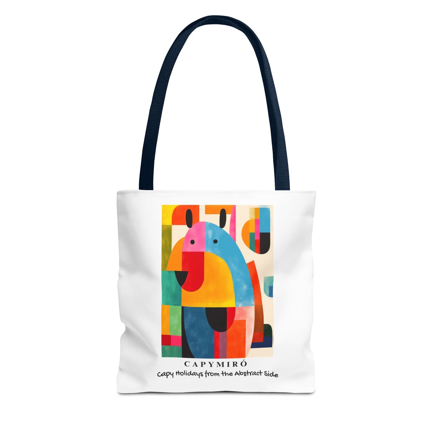 Capy Miro II Christmas Tote Bag – Surreal Capybara Art – Capy Holiday from the Abstract Side – Joan Miró Inspired Canvas Bag Gift