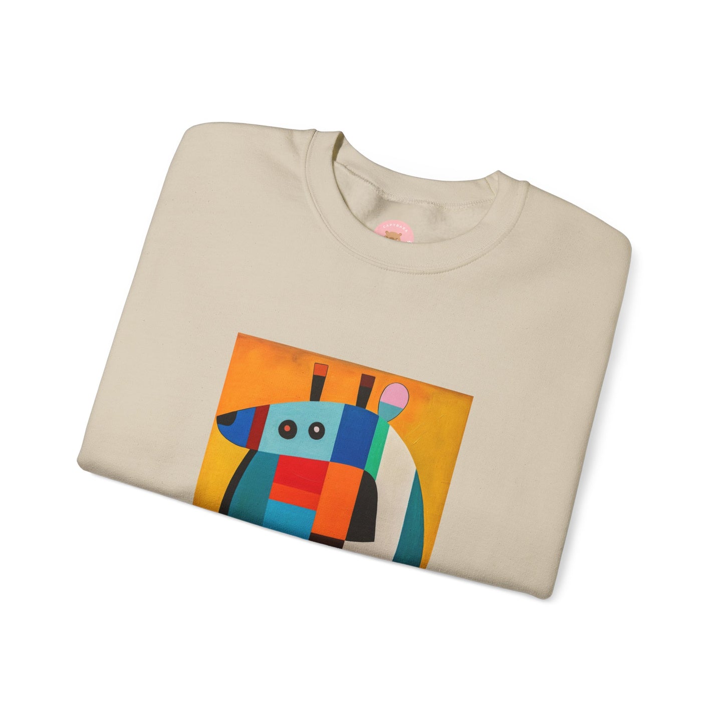 Capybara Christmas Sweatshirt – CAPY the Mondrian Series – Funny Abstract Holiday Gift