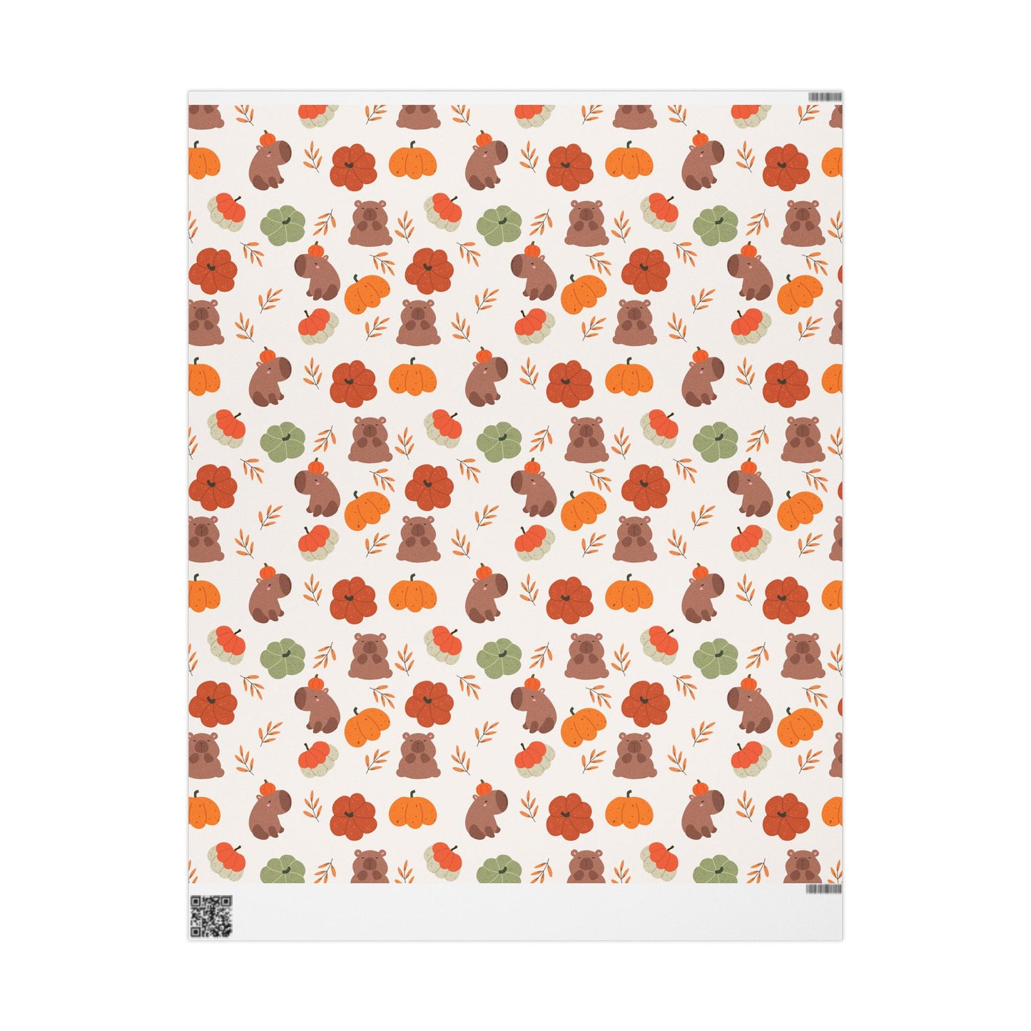 Capybara Pumpkin Wrapping Paper, Spooky Season Wrap, Cute Halloween Gift Wrap for Capybara Lovers, Fall Decorating, Party Supplies, Trick or Treat