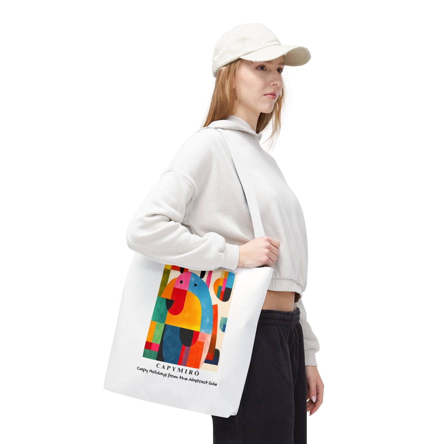 Capy Miro II Christmas Tote Bag – Surreal Capybara Art – Capy Holiday from the Abstract Side – Joan Miró Inspired Canvas Bag Gift