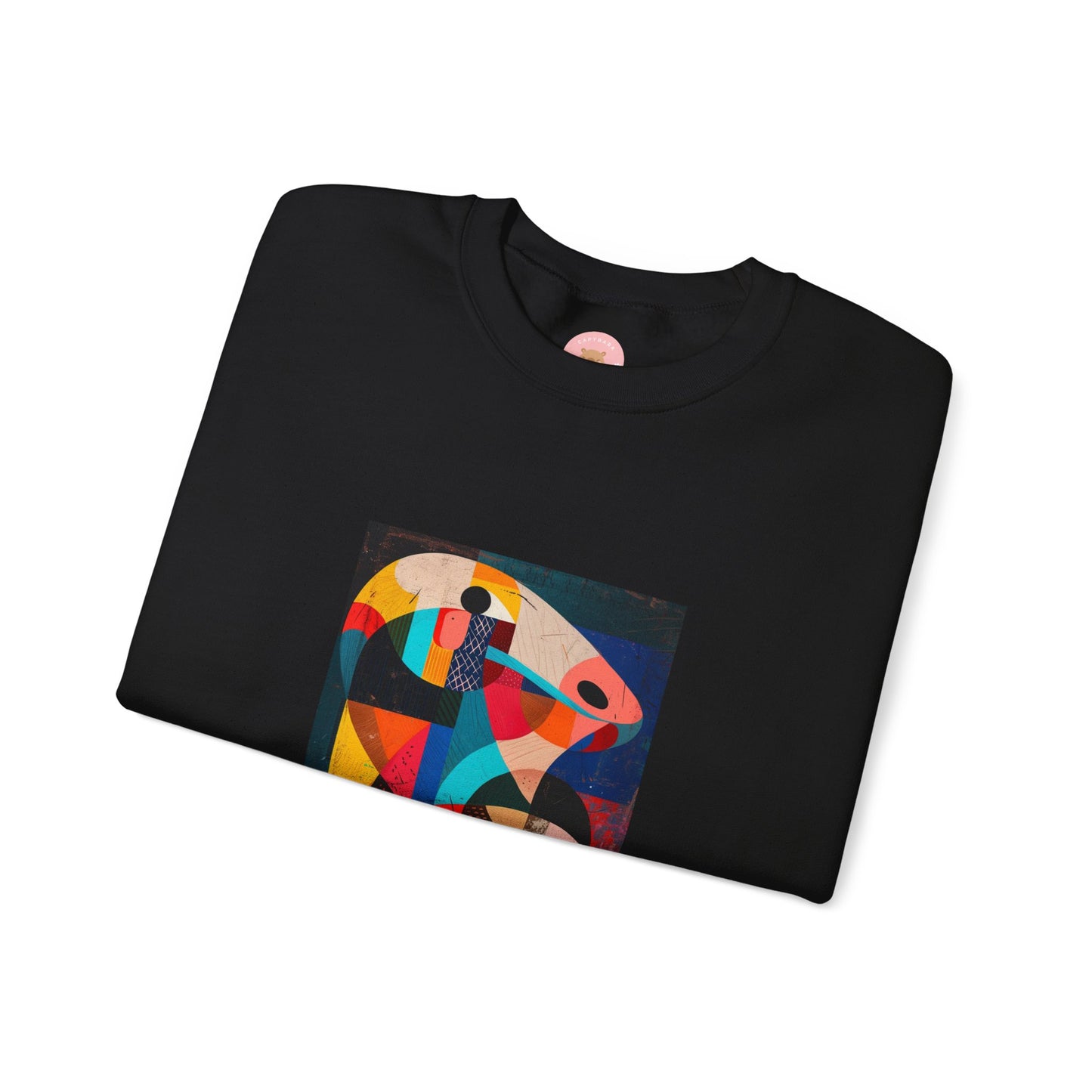 Capycasso Capybara sweatshirt features a painting inspired by Pablo Picasso, with very abstract forms and geometric shapes. It adds a funny vibe and is perfect for capybara and art lovers. This cozy sweatshirt is ideal for colder months and offers a comfy wearing experience with top-tier durability.