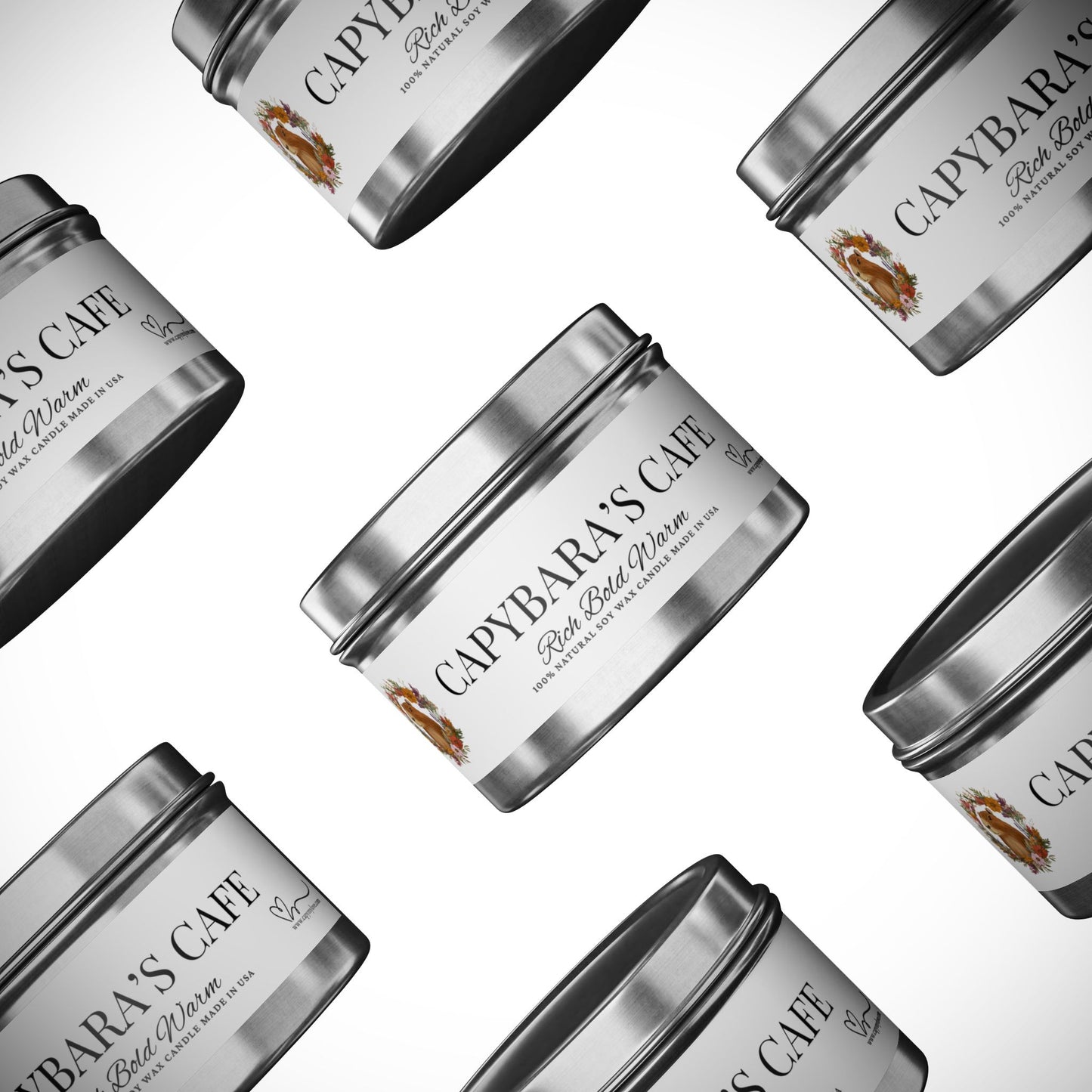 Scented Tin Candles - CAPYBARA’S CAFE - Bring the Coffeehouse Vibes Home!