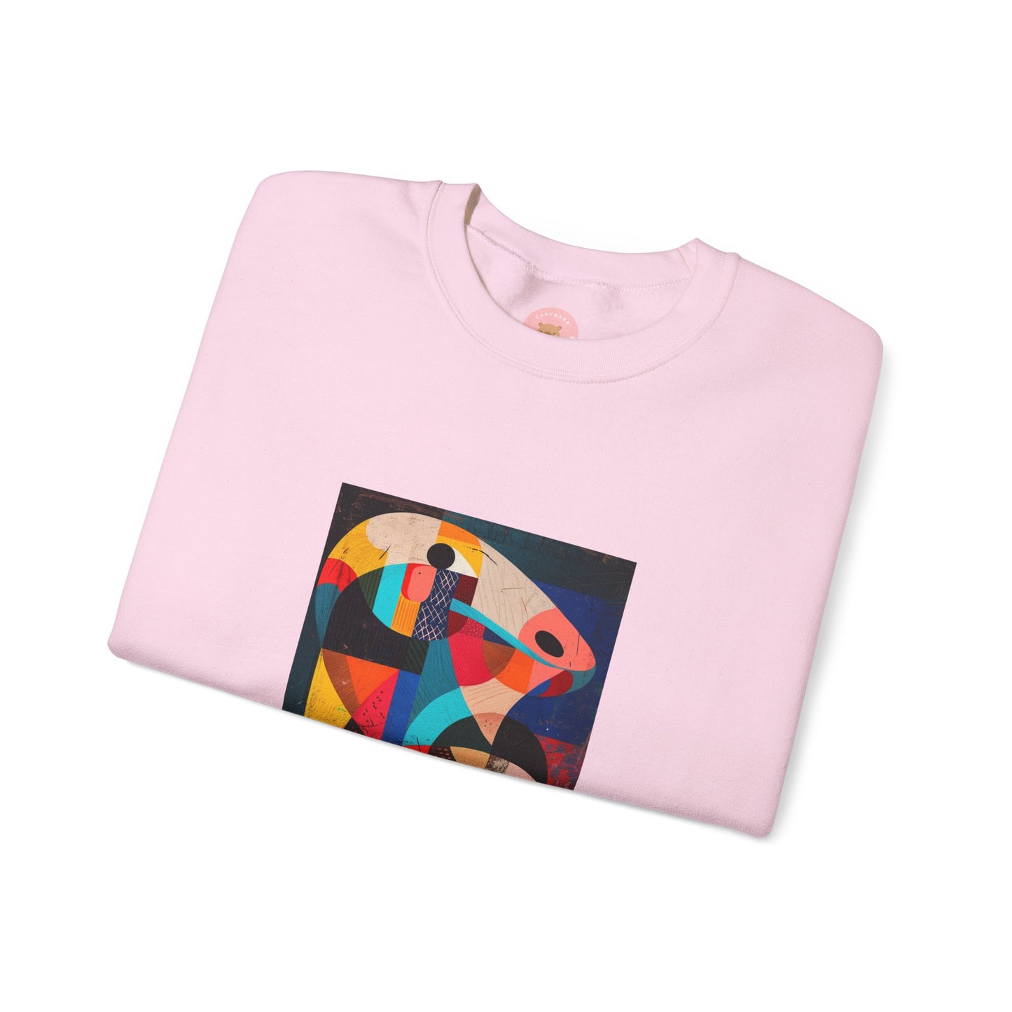 Capycasso Capybara sweatshirt features a painting inspired by Pablo Picasso, with very abstract forms and geometric shapes. It adds a funny vibe and is perfect for capybara and art lovers. This cozy sweatshirt is ideal for colder months and offers a comfy wearing experience with top-tier durability.