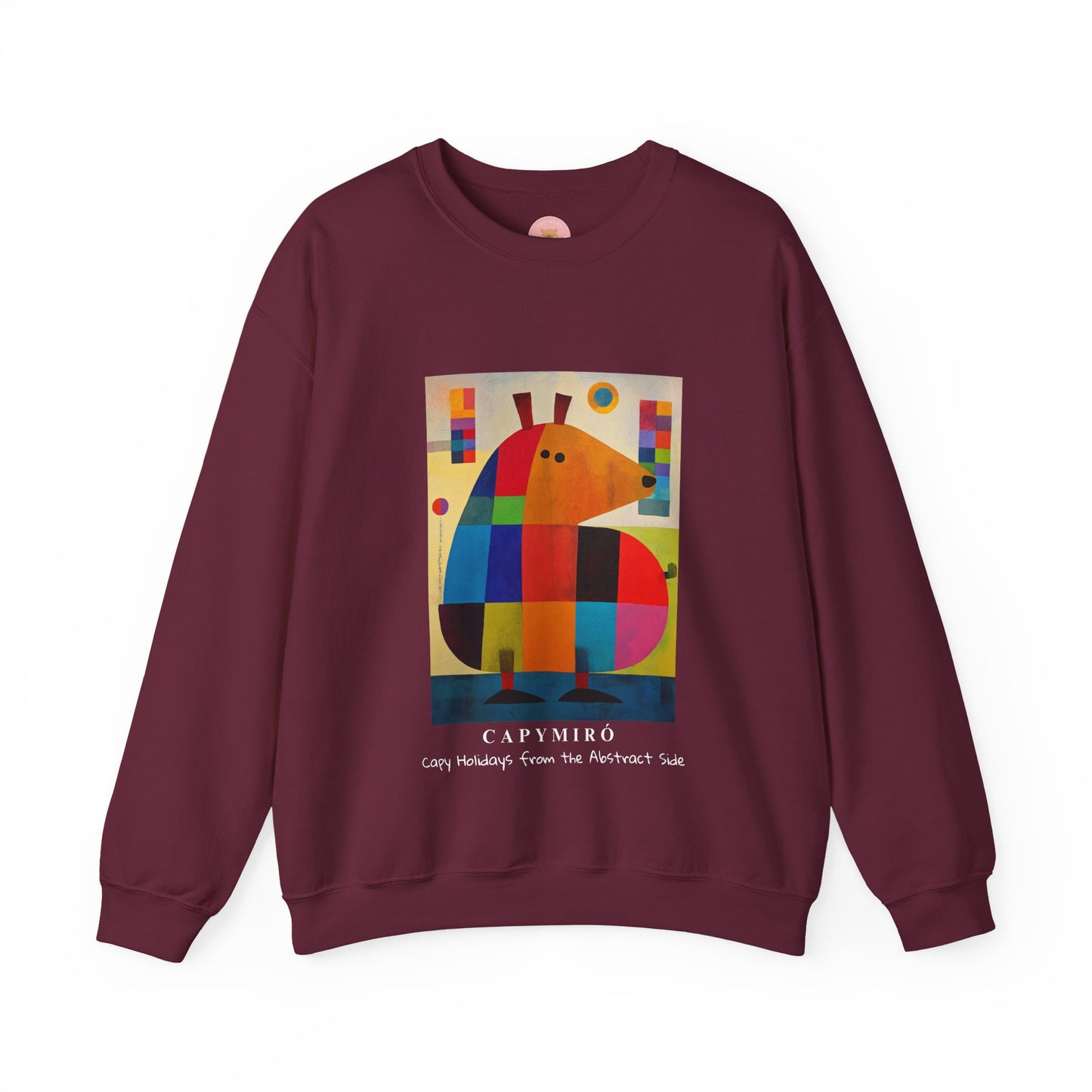 Capybara Christmas Sweatshirt – Funny Surreal Holiday Sweater – Capy Miro Christmas Gift Idea