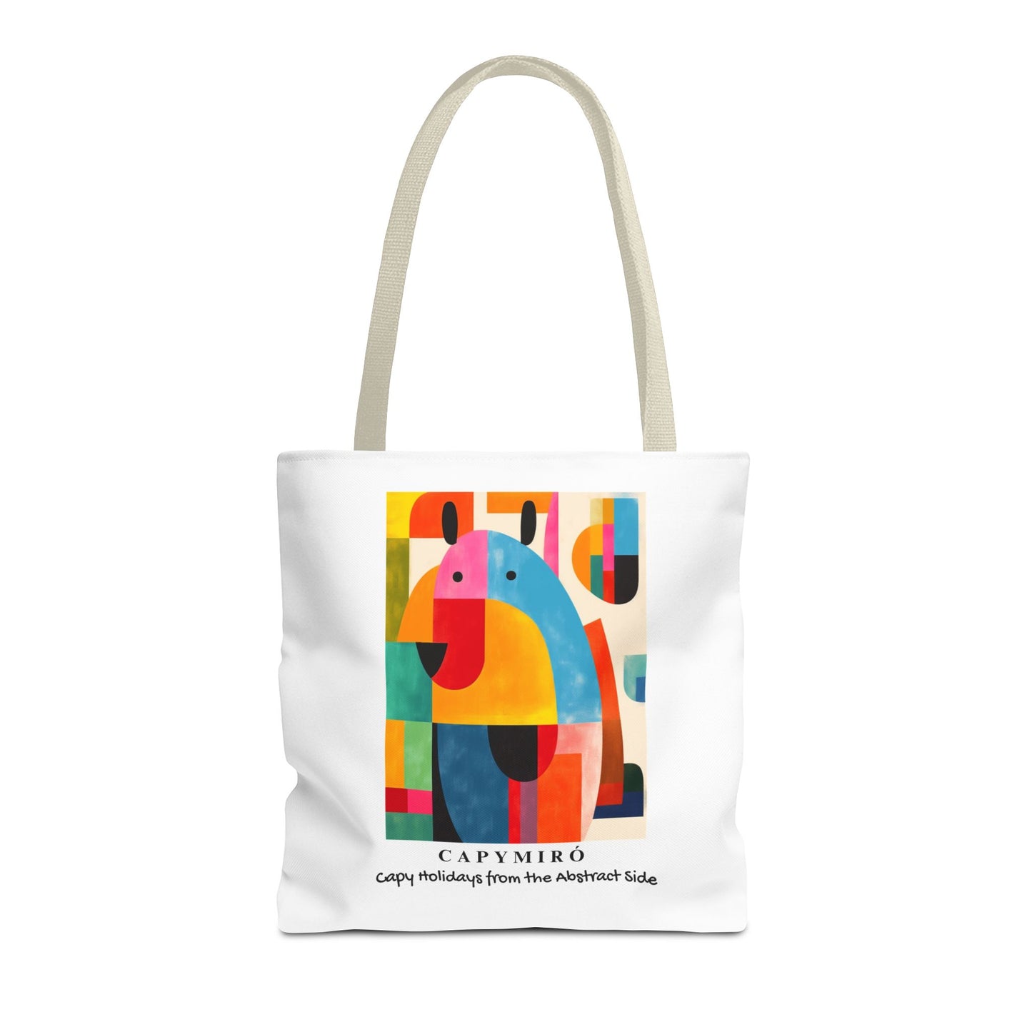 Capy Miro II Christmas Tote Bag – Surreal Capybara Art – Capy Holiday from the Abstract Side – Joan Miró Inspired Canvas Bag Gift
