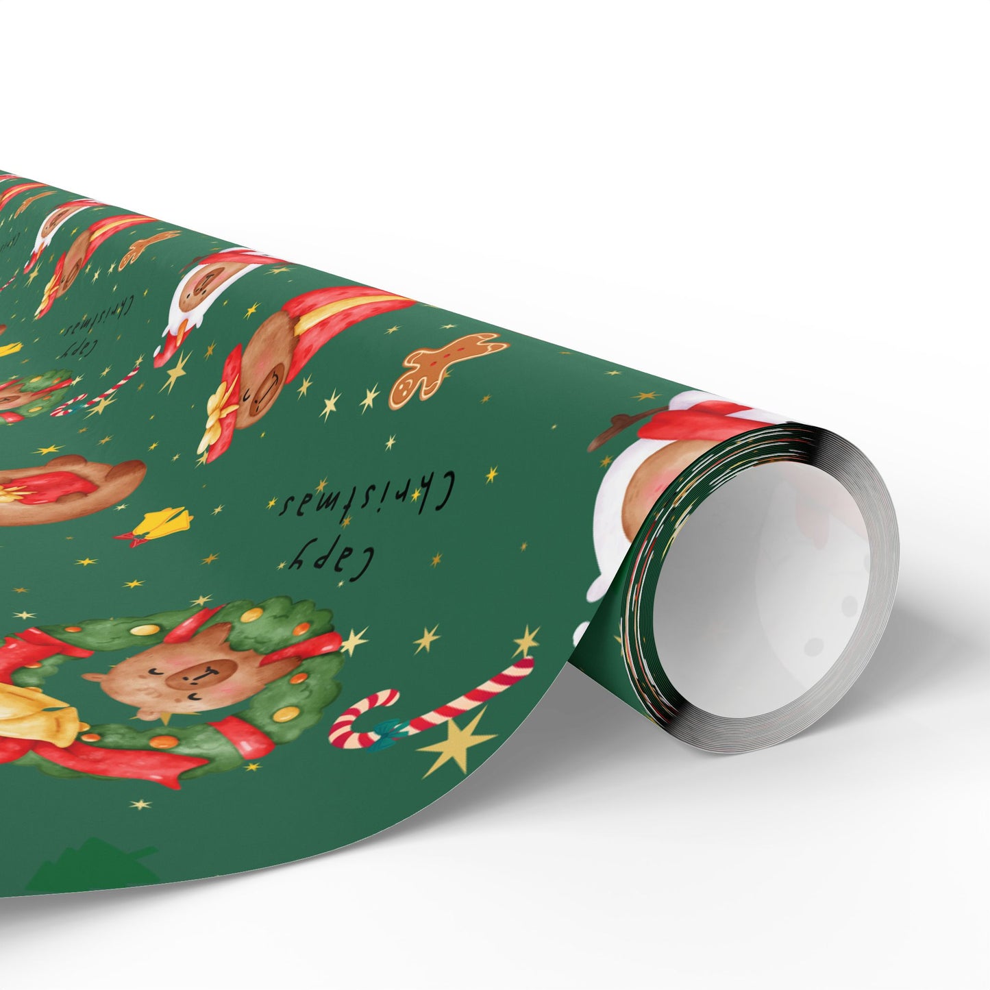 Capybara Christmas Wrapping Paper (Green) , Chirstmas Season Wrap, Cute Gift Wrap for Capybara Lovers, Winter Decorating, Party Supplies, Merry Christmas