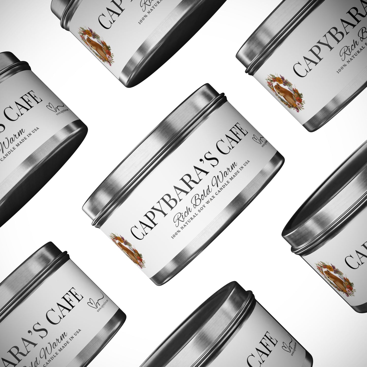 Scented Tin Candles - CAPYBARA’S CAFE - Bring the Coffeehouse Vibes Home!