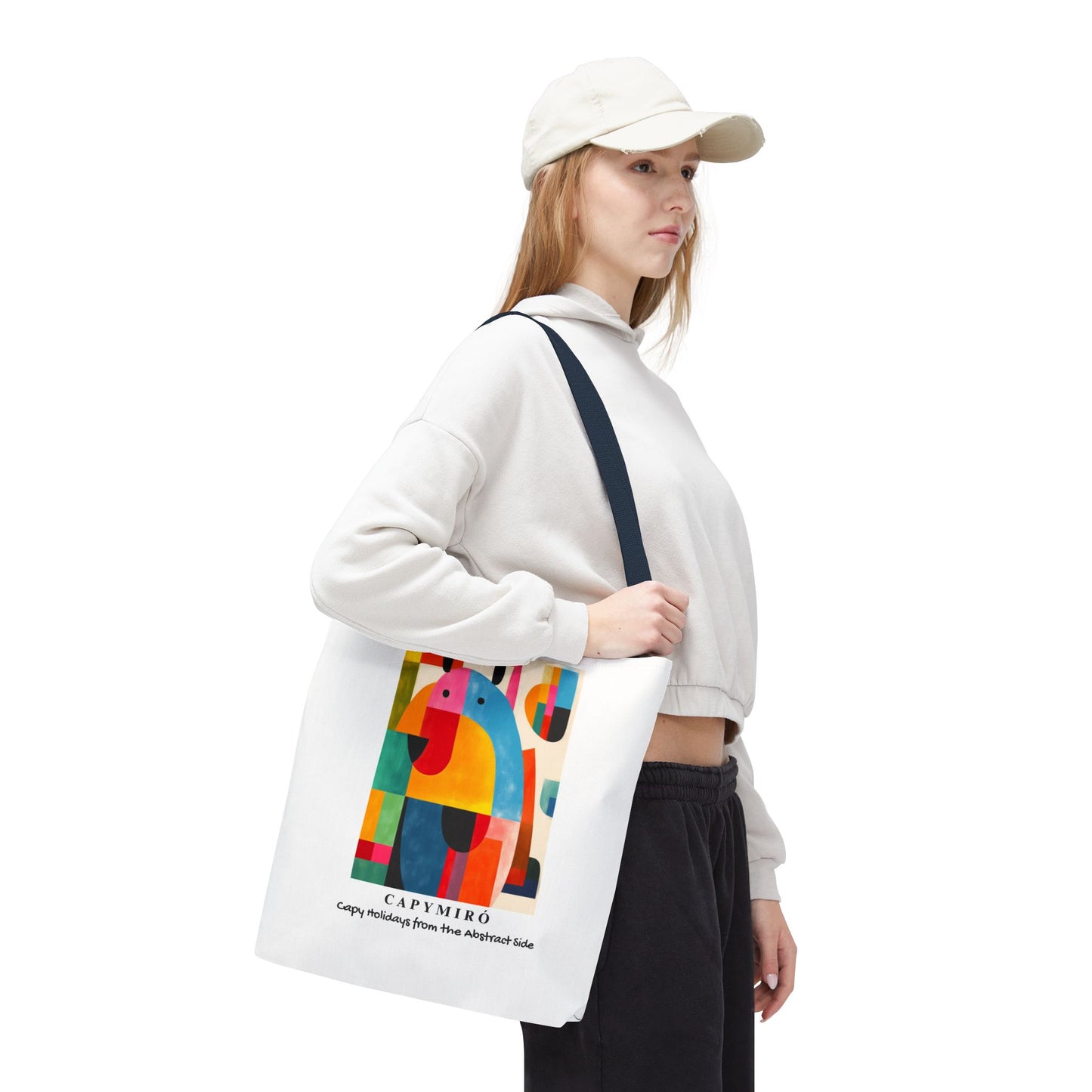 Capy Miro II Christmas Tote Bag – Surreal Capybara Art – Capy Holiday from the Abstract Side – Joan Miró Inspired Canvas Bag Gift