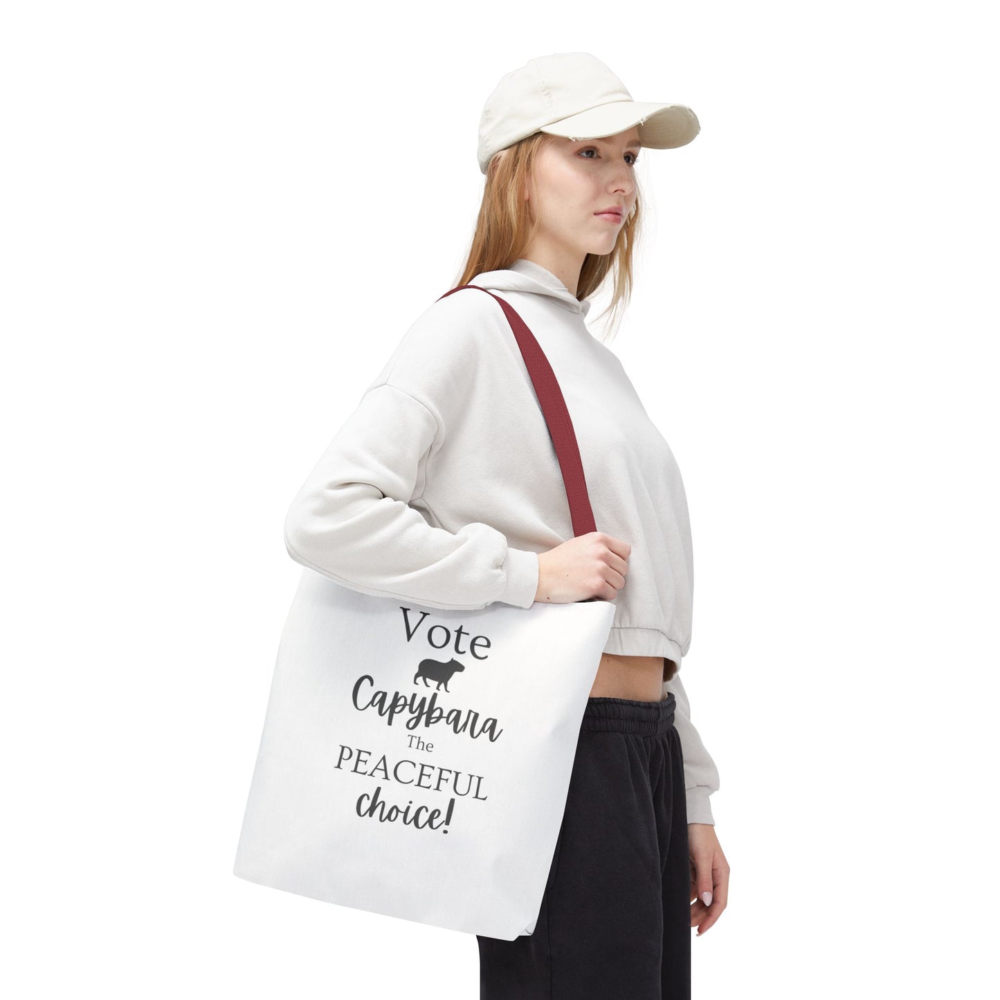 Vote Capybara Tote Bag - Peaceful Choice for Calm Capybara Fans