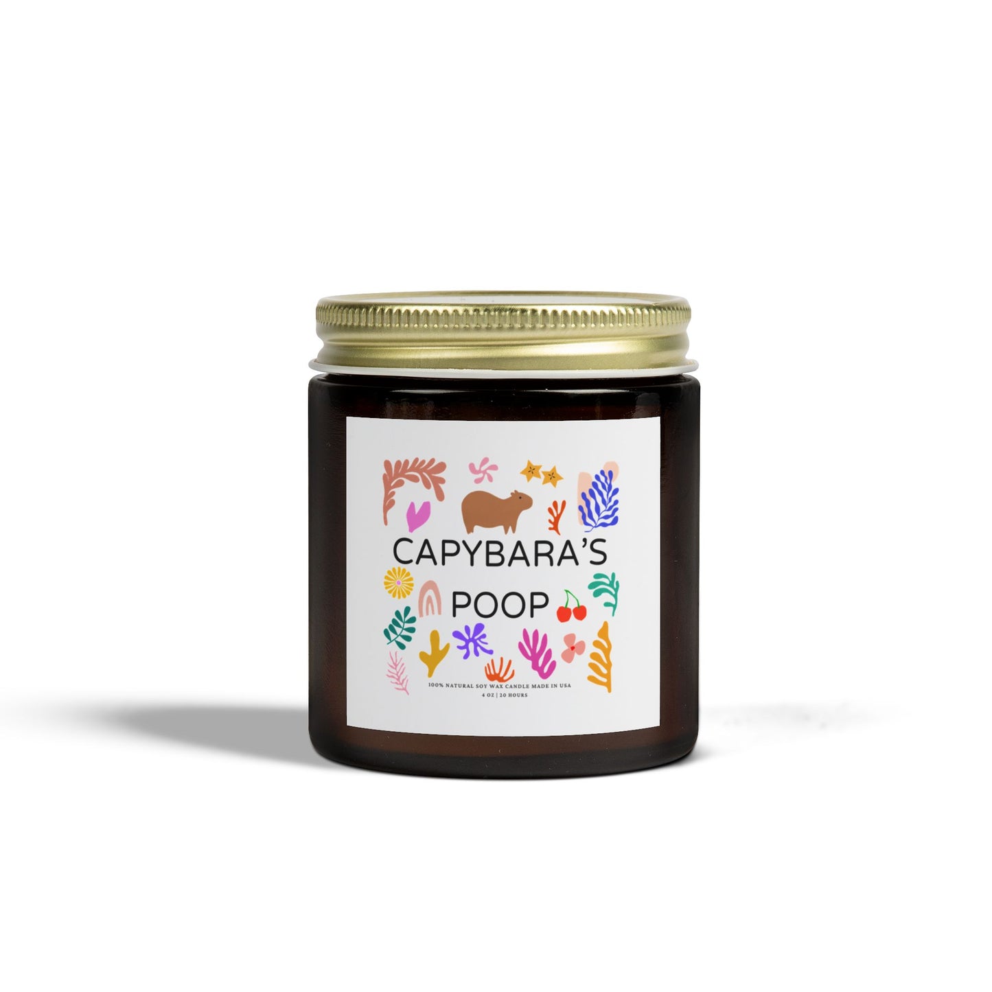 Funny Candle Gift Capybara's Poop in Matisse style (9 Scents)